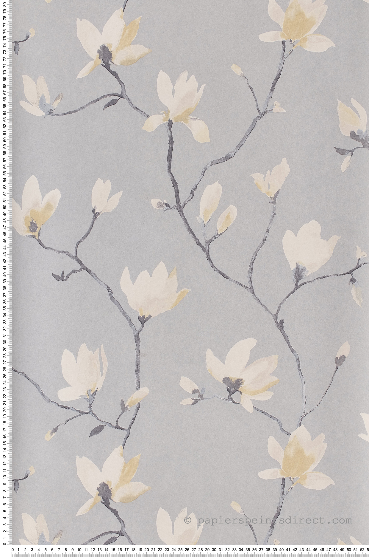 Papier peint Magnolia bleu dragée - Florescence de Casadeco | Réf. FLRE82366122
