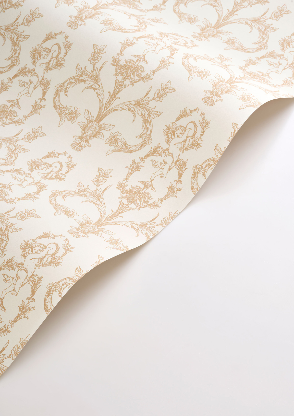 Papier peint Cherubin Seraphin beige sable - Les Belles Toiles De Jouy 2 de Casadéco VAGUE | Réf. BTJD201711111