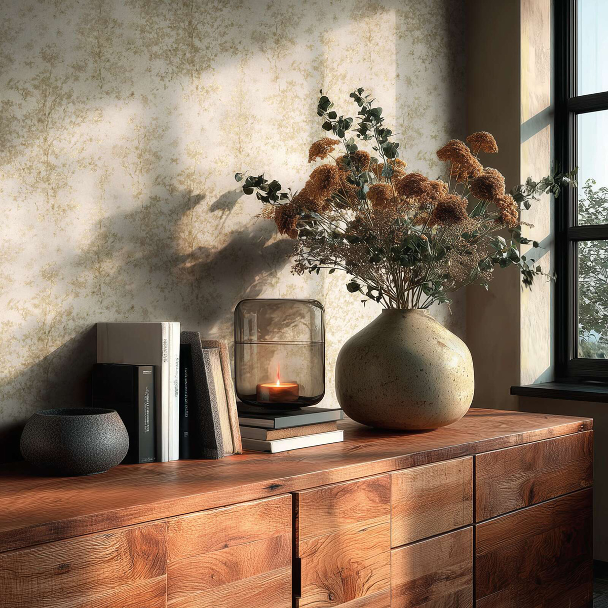 Papier peint Forêt Poétique écru pailleté - Vibes & Styles d'A.S. Création AMB3| Réf. AS-792003