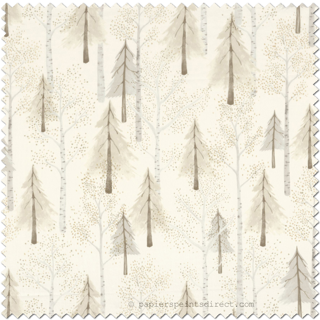 Tissu Sapin Forêt beige gris - Once Upon A Time de Casadéco | Réf. OUAT88499374