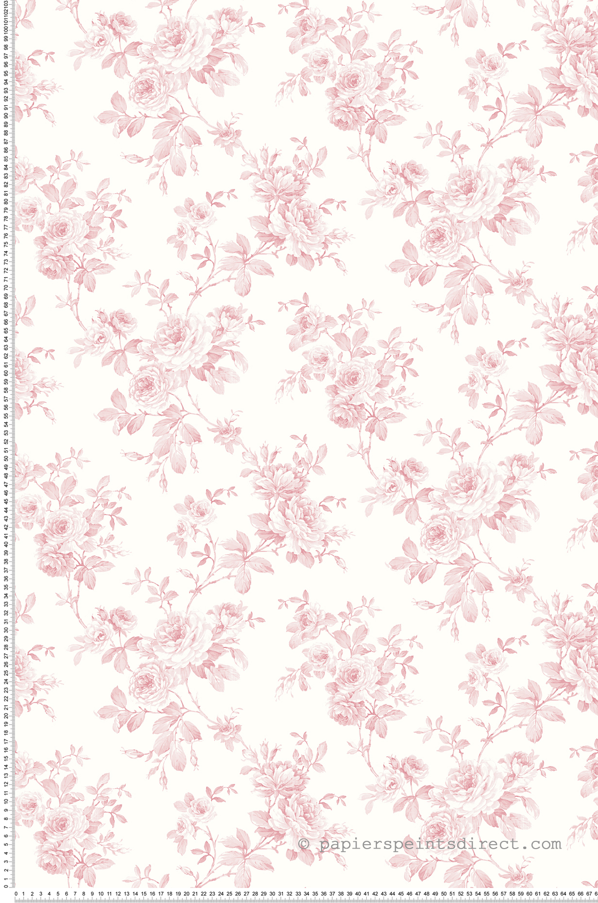 Papier peint Roses Pivoines Fleurs rose - Alice et Rose de Lutèce | Réf. LTC-VI81701