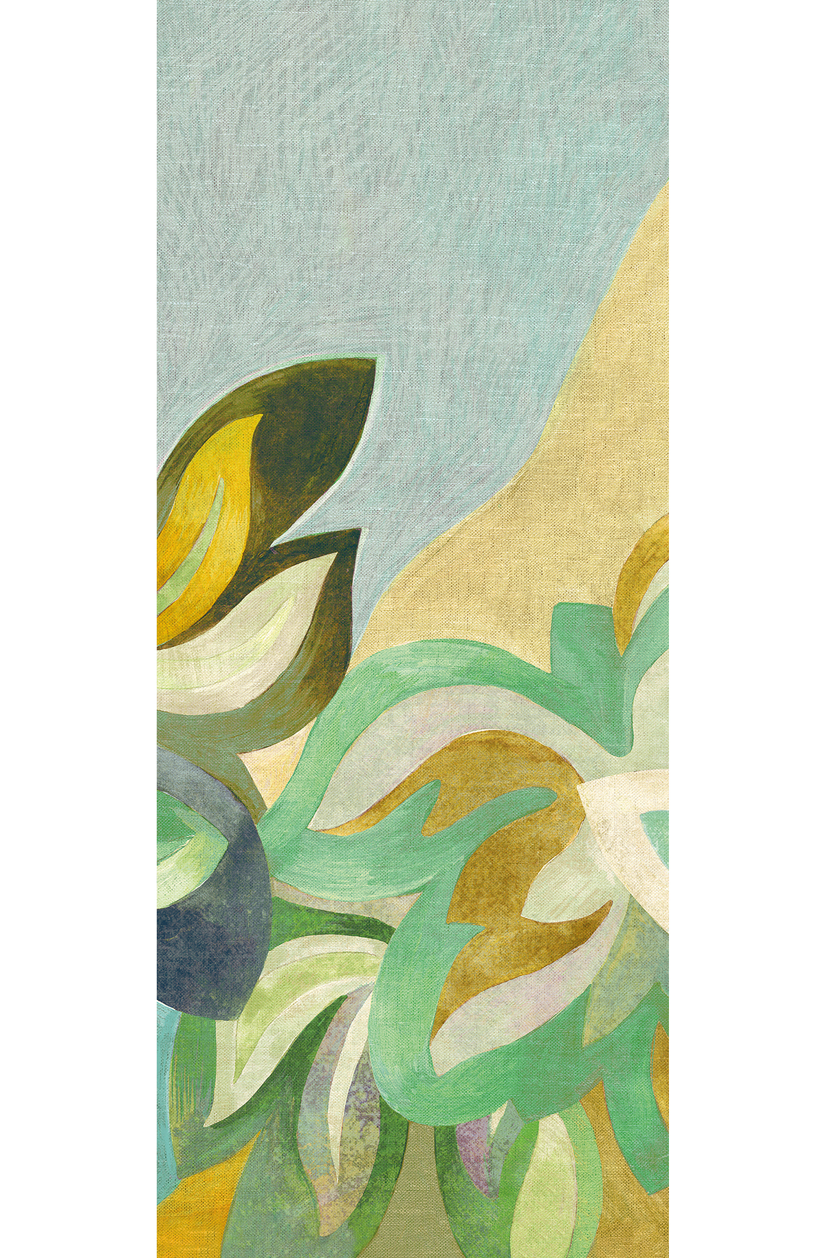 Papier peint panoramique Feuille Somerset vert bleu - A H260 - Rhapsody de Masureel | Réf. MAS-DGRHA2011-260