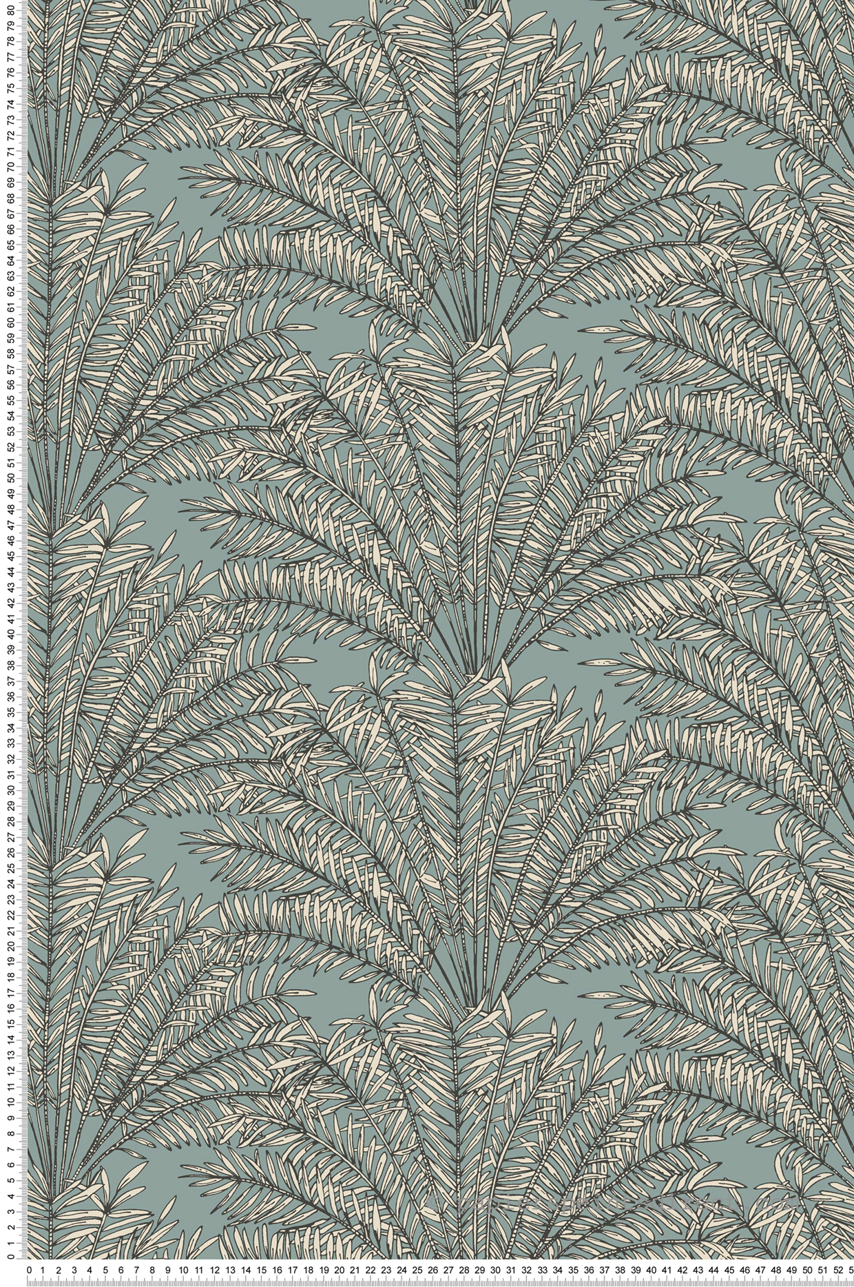 Papier peint Palmier Jardin d'Alhambra bleu-gris - Nos Gravures de Casélio | Réf. NGR103027058