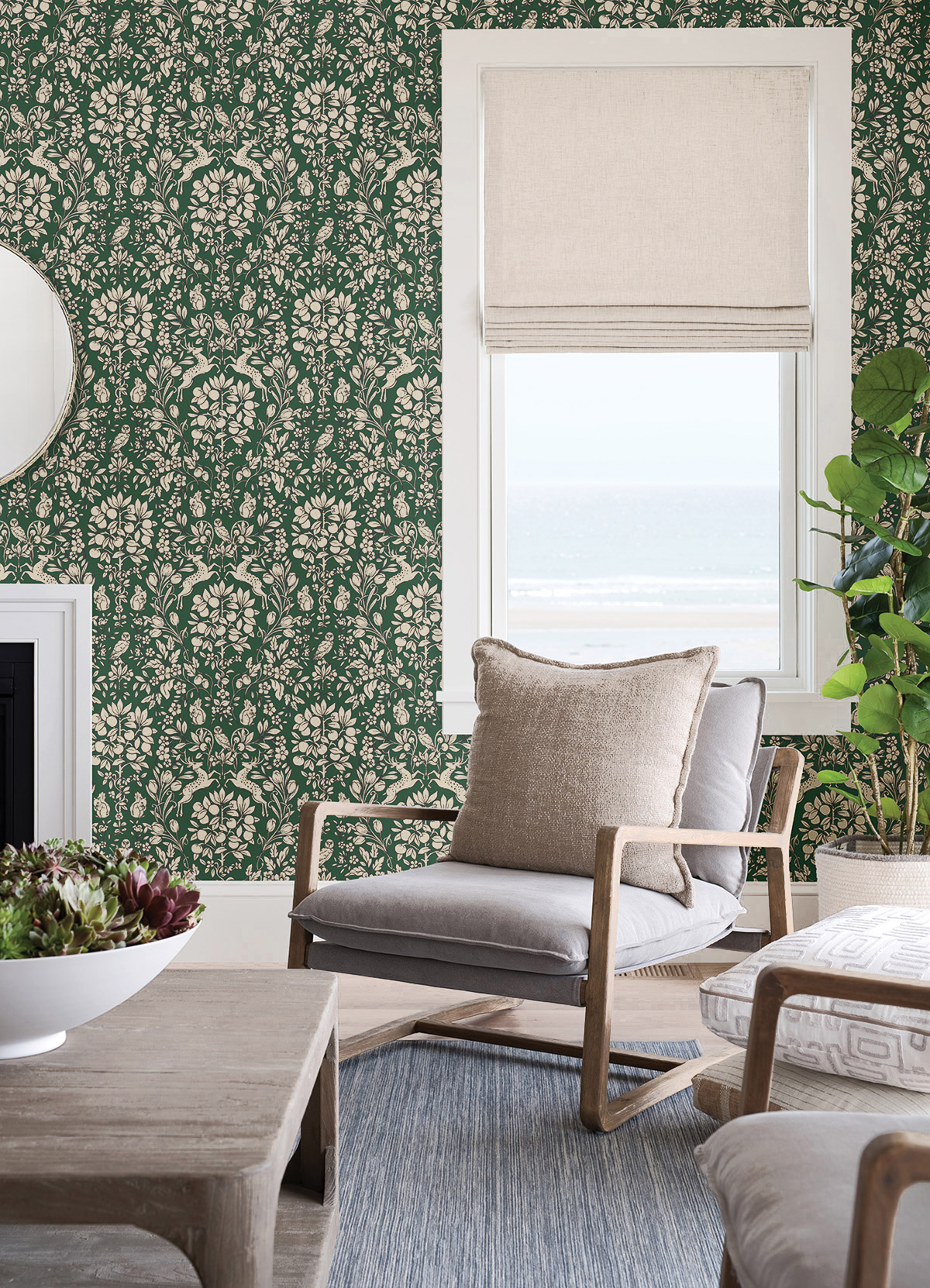 Papier peint adhésif Forêt Enchantée Vintage vert - Les Adhésifs de Lutèce | Réf. LTC-NUS4480