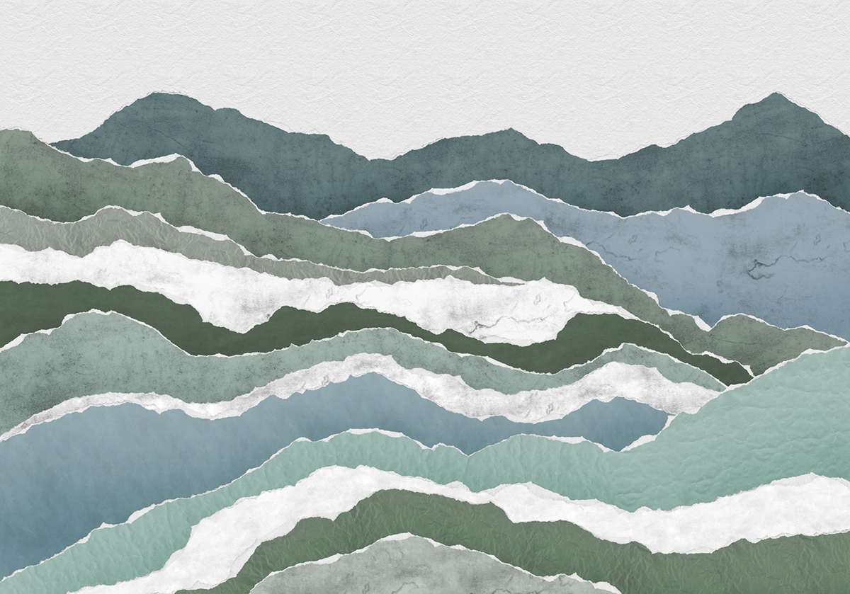 Papier peint panoramique Montagne Abstrait Sierra - Papier Peint Komar INK