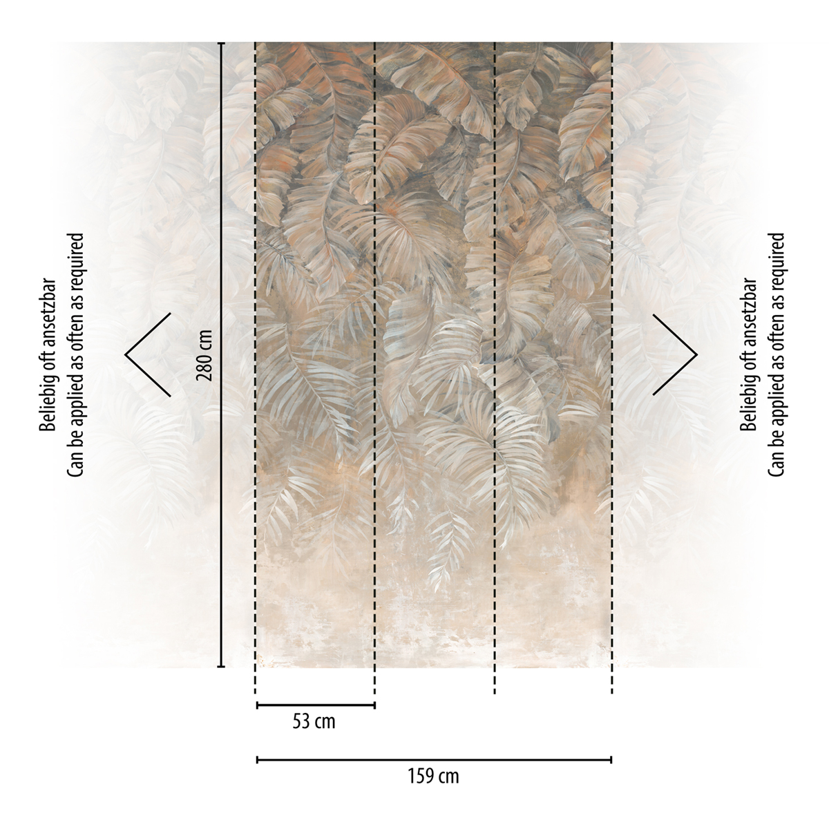 Papier peint panoramique Mur Végétal gris beige - The Wall 2 d'A.S. Création AMB2 | Réf. AS-392621