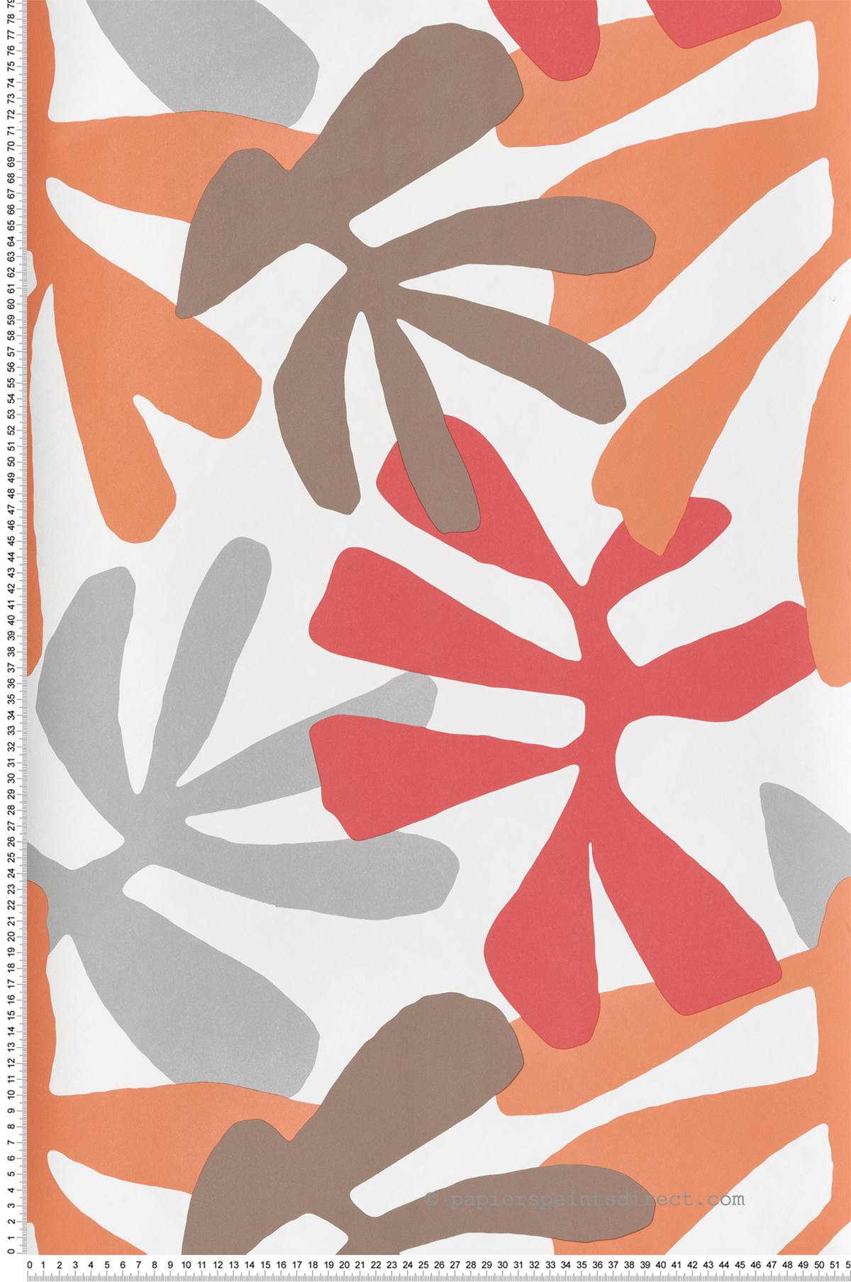 Papier peint adhésif Feuille Coraux rouge orange - Les Adhésifs de Lutèce | Réf. LTC-PSW1240RL