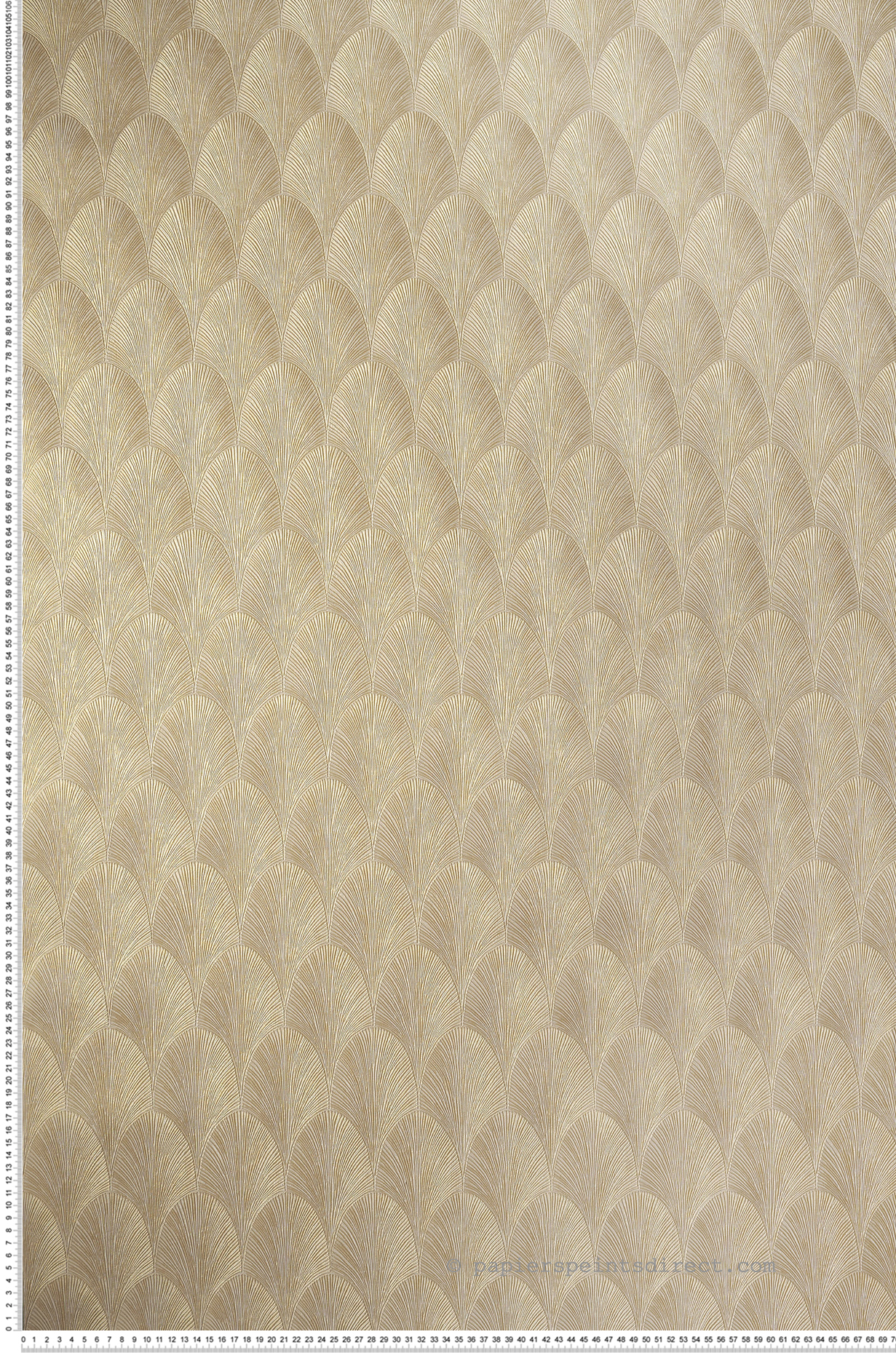 Papier peint Art Déco Tourmaline blanc doré - Métal de Casamance | Réf. CAS-75781324