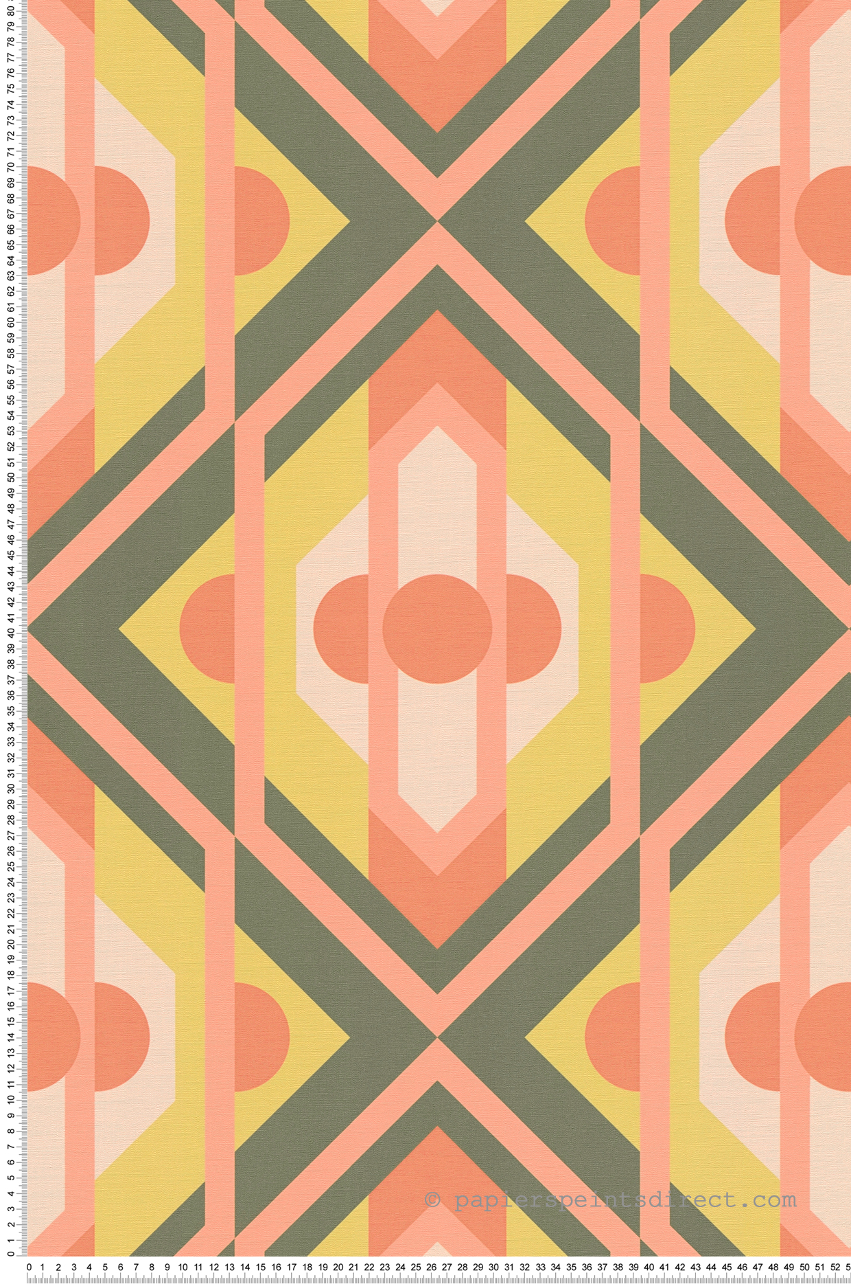 Papier peint Géométrique Vintage vert rouge - Retro Chic d'A.S. Création | Réf. AS-395313