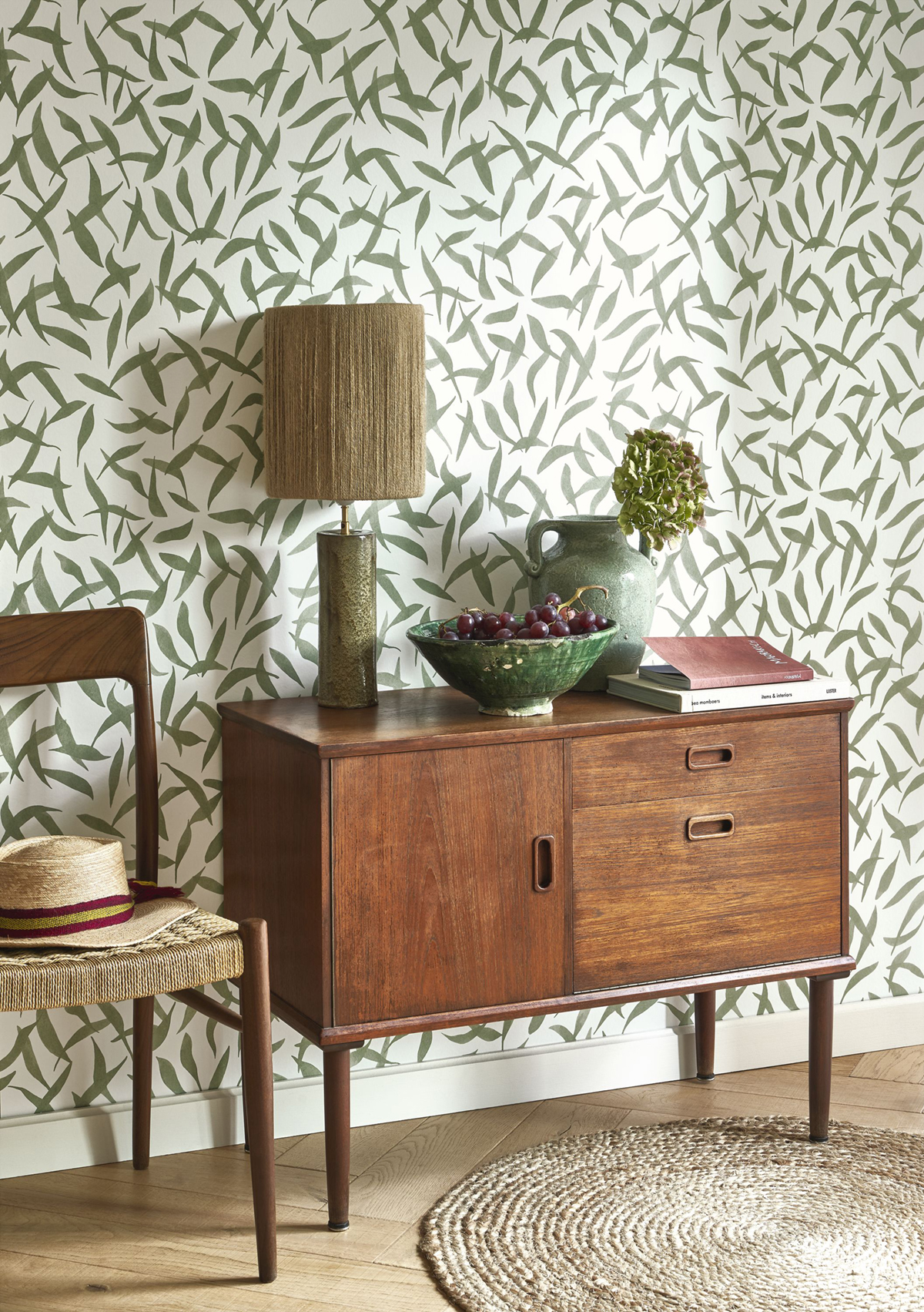 Papier peint Feuille Clos des Oliviers vert - Echappée Belle de Casadéco | Réf. ECHA89847447