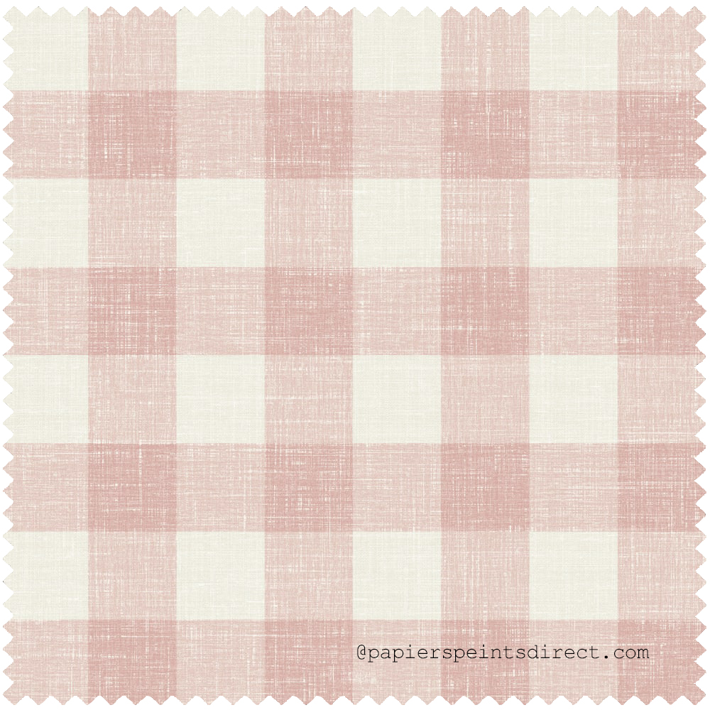 Tissu Bebe Grand Carreau Vichy rose banc - French Country d'Initiales | Réf. INI-FC62901F