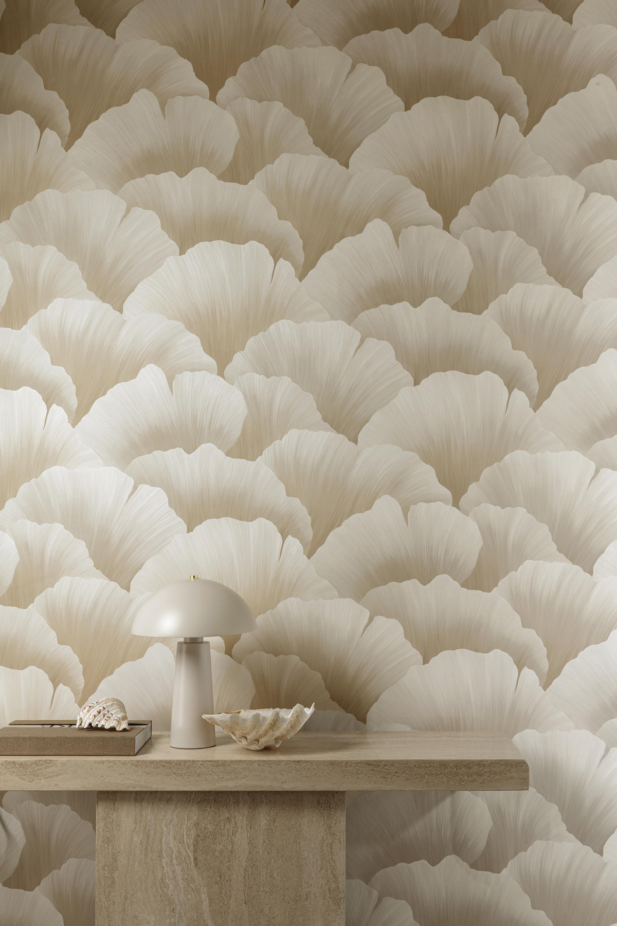 Papier peint Pétale Contemporain beige irisé - Maya de Montecolino | Réf. MC-BZ3005