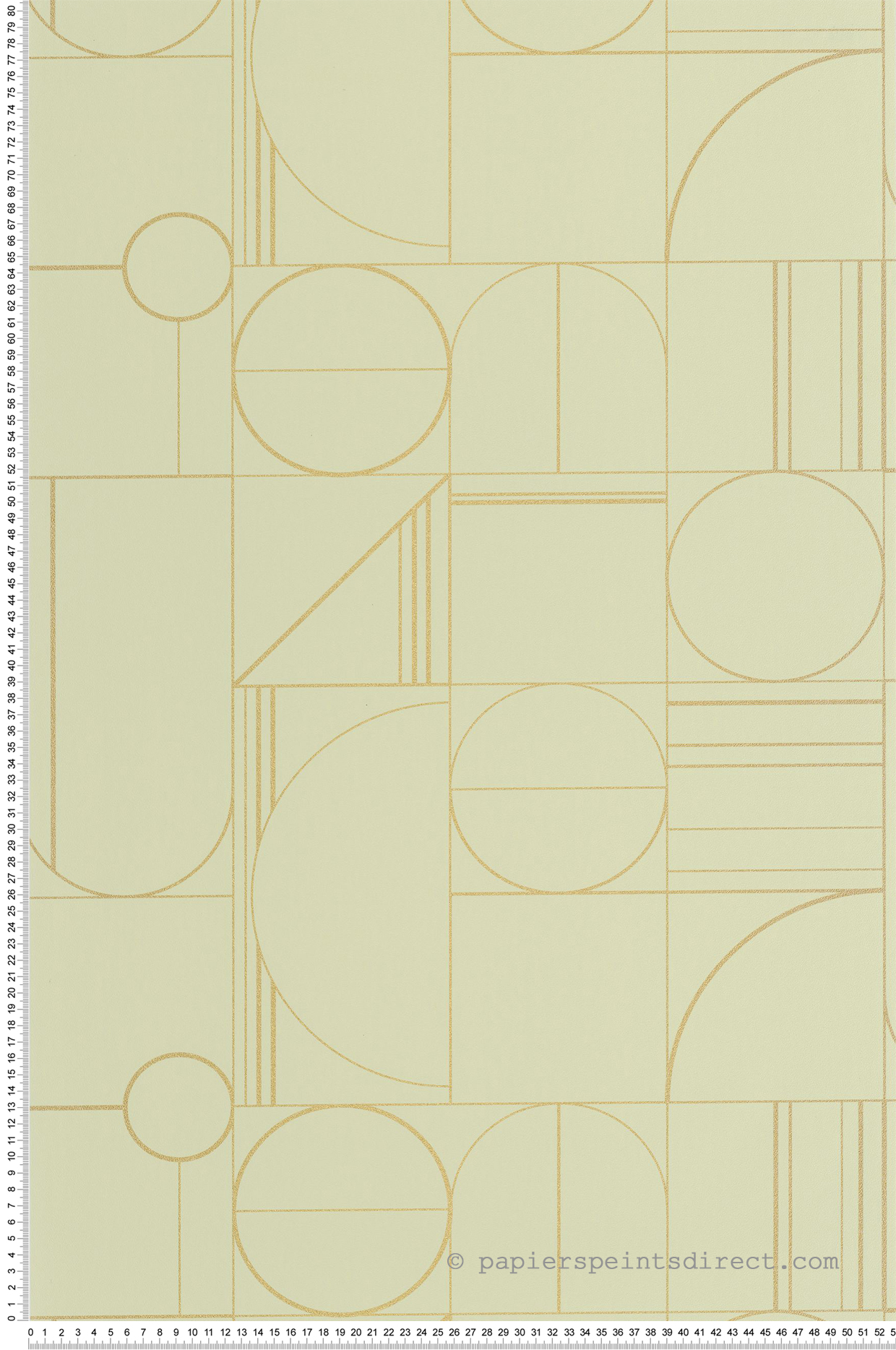 Papier peint Art Déco Border vert amande doré - Outlines de Casélio | Réf. OTLS105067237