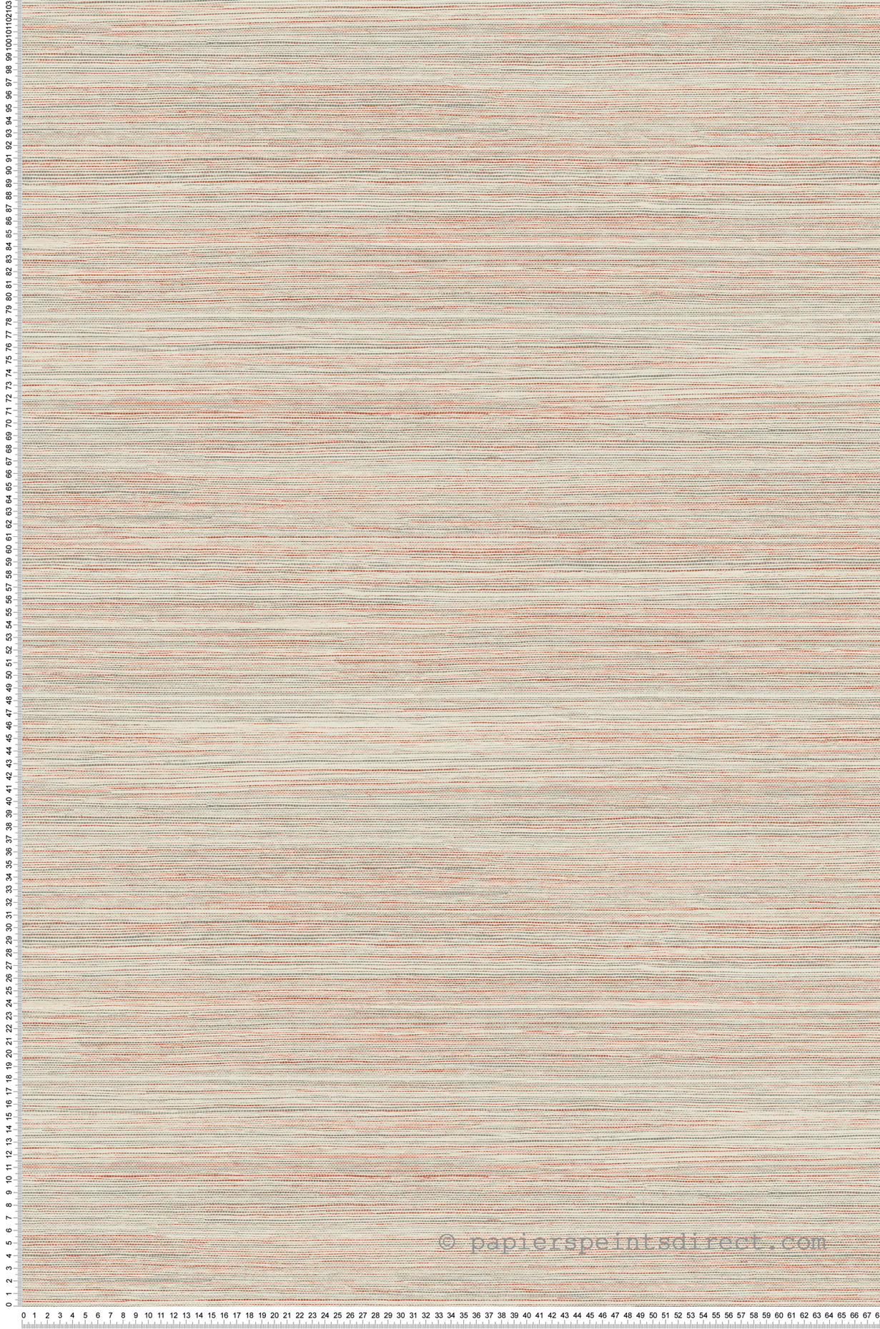 Papier peint Tissage Fontaine gris rouge - Greenhouse de York (Initiales) | Réf. INI-GO8301