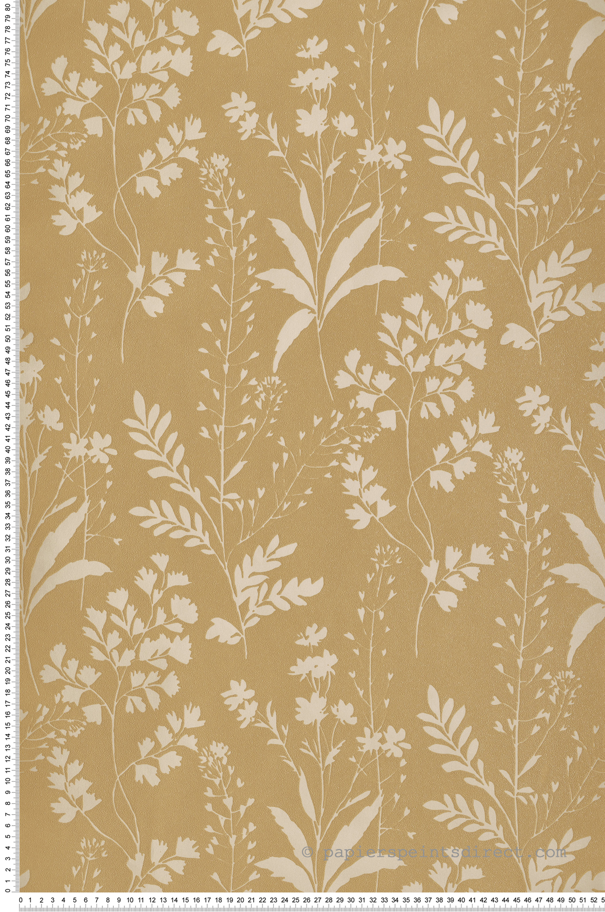 Papier Peint Feuillage Herbier camel nacré - Botanique d'Ugépa | Réf. UGP-M52802