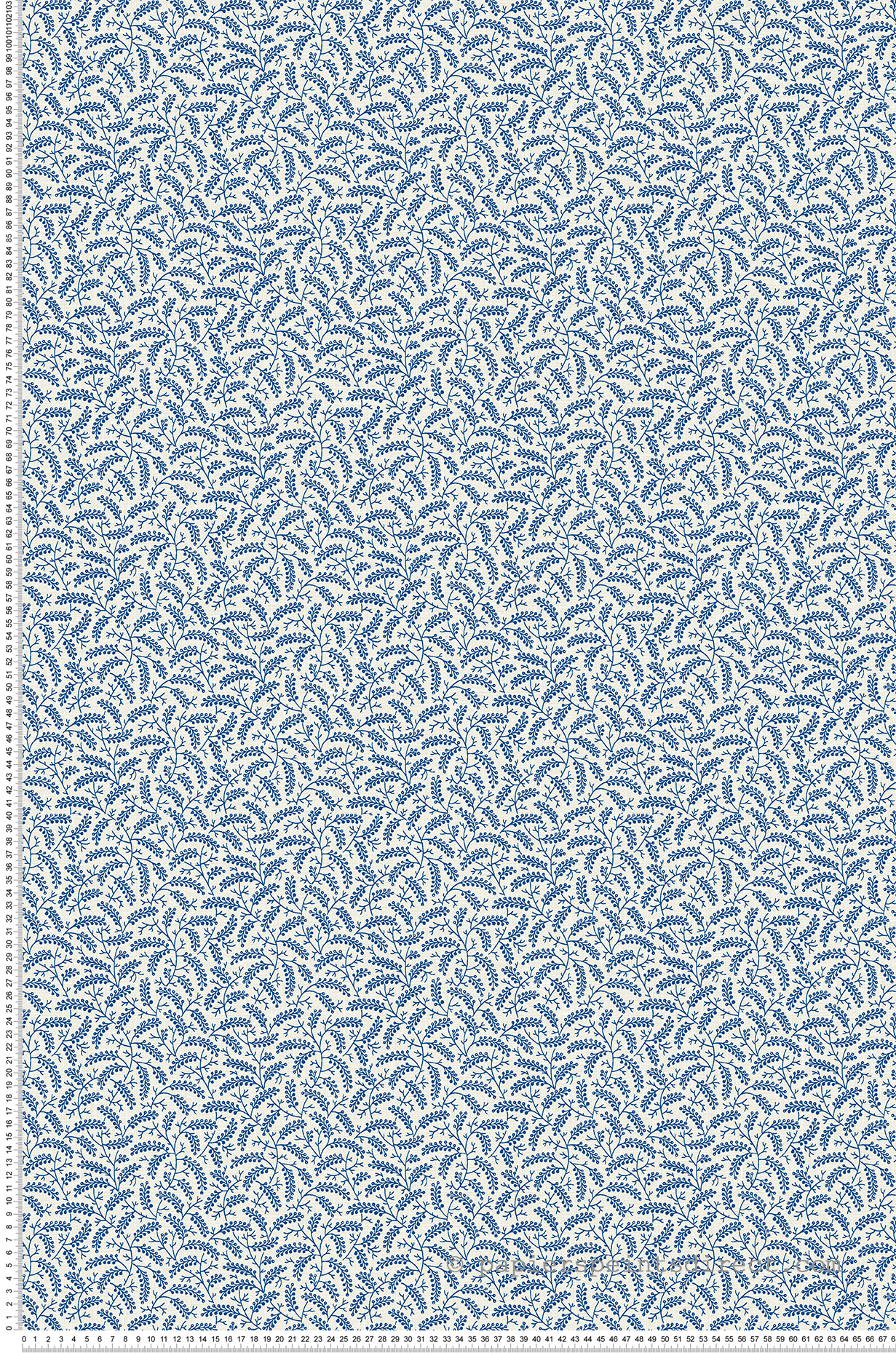 Papier peint Branche de Baies Liberty Cosette bleu - French Country d'Initiales | Réf. INI-FC62212