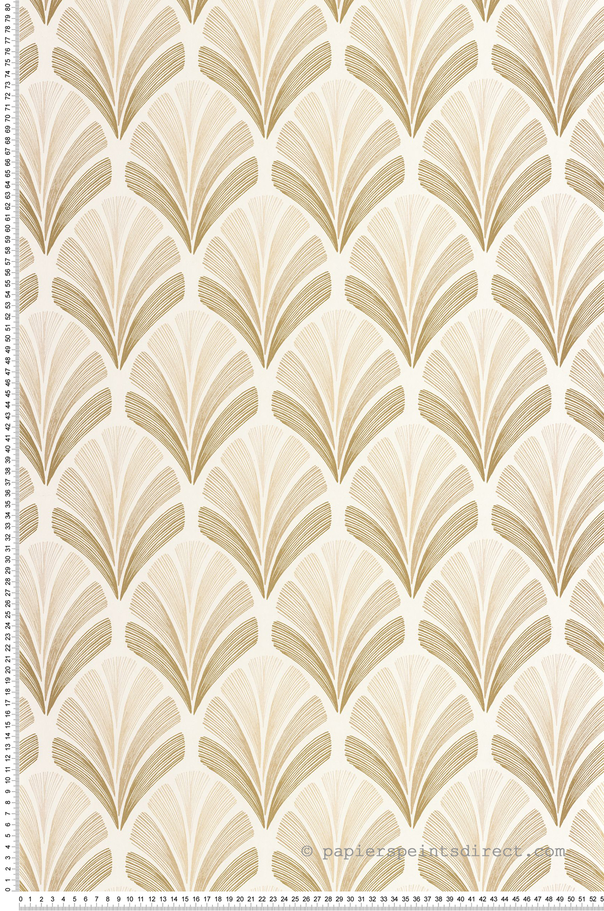 Papier peint Palme Art Déco Folies St James beige doré - Années Folles de Casadéco | Réf. ANFO201051611