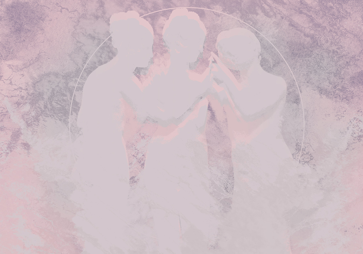 Papier peint charme panoramique Nymphs - Papier peint Komar RAW