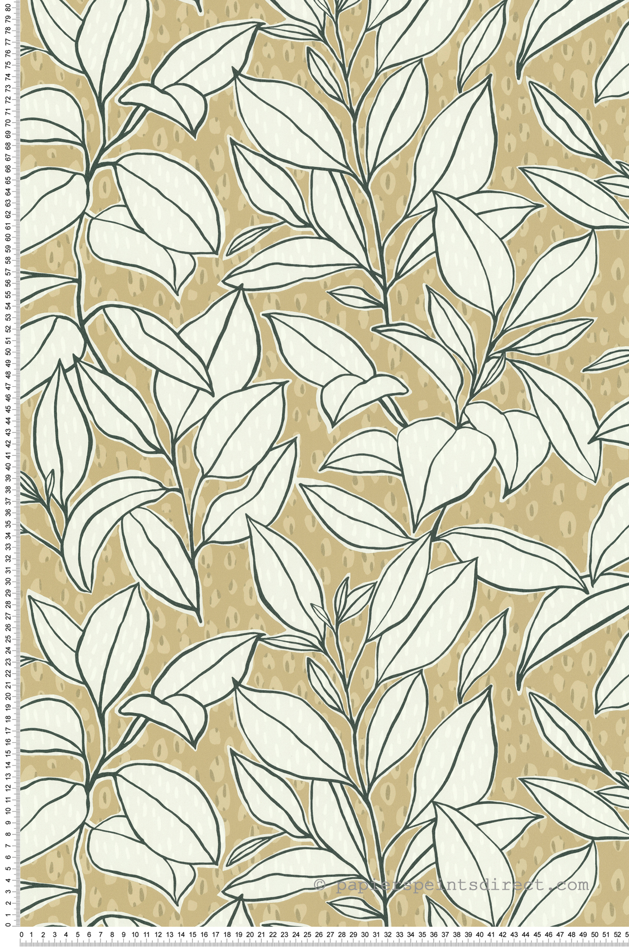 Papier peint Feuille de Ficus beige mordoré - Séjours & Chambres de Lutèce | Réf. LTC-51224507