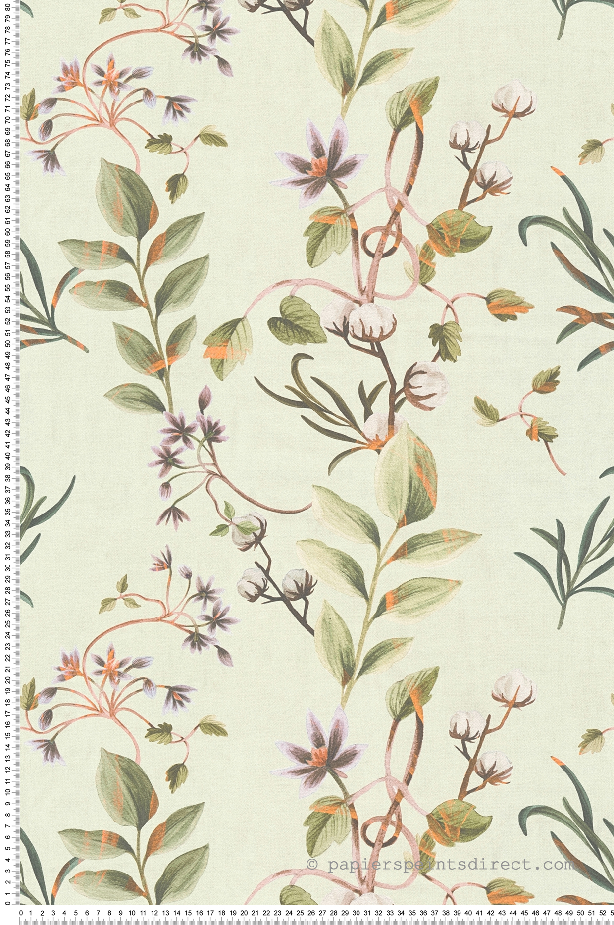 Papier peint Fleur Coton vert amande - Anna D'Andrea d'A.S. Création | Réf. AS-782121