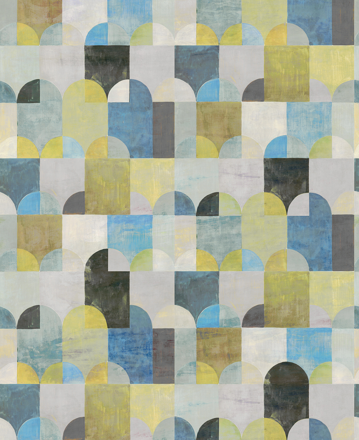 Papier peint panoramique Art Déco Arc jaune - A et B H260 - Wall Designs IV de Masureel | Réf. MAS-DG4ILA201X-260