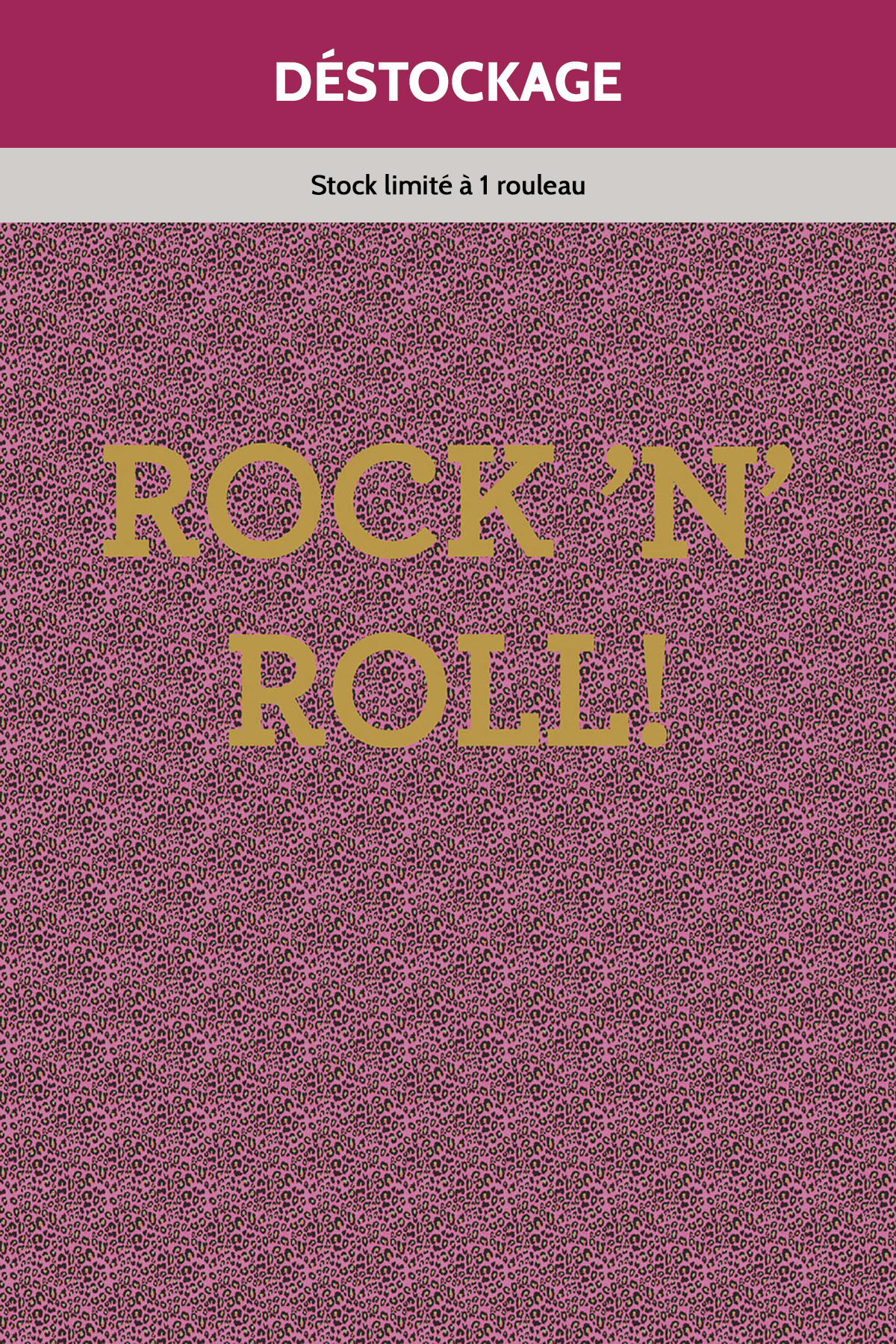 Panoramique Destockage - Léopard Rock Métallisé rose - Rice
