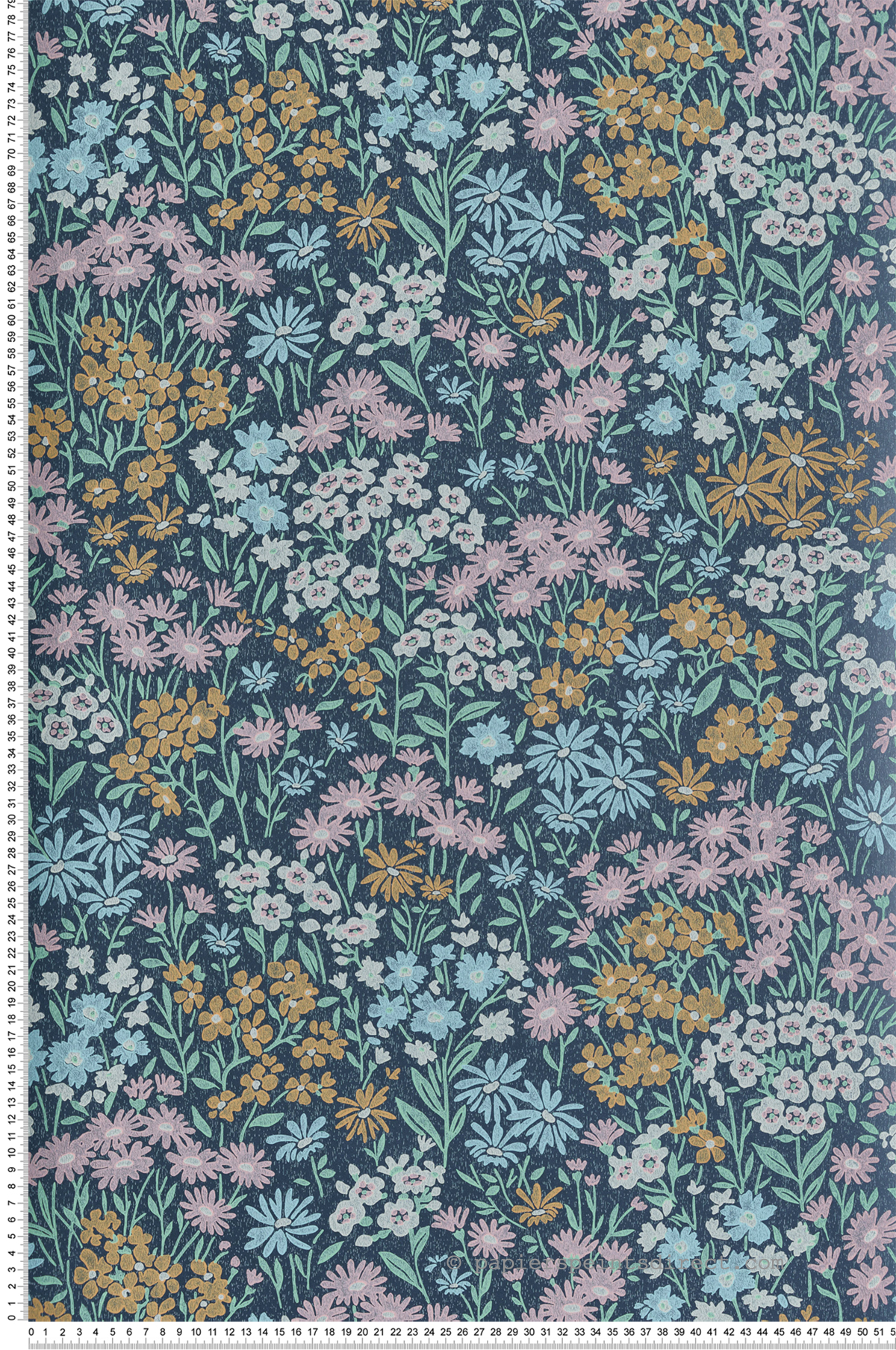 Papier peint Fleur Marguerite Ditsy Daisies marine - Beaux Arts de Lutèce | Réf. LTC-M1813