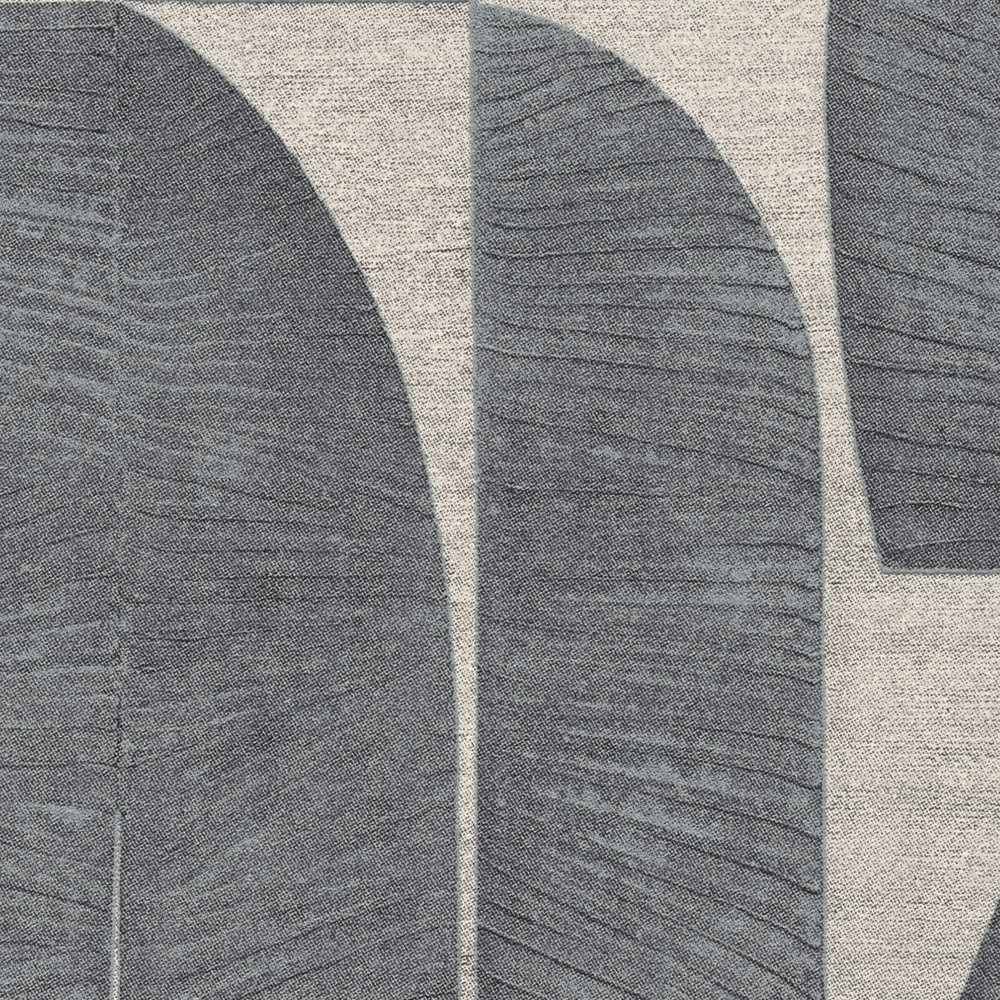 Papier peint Grandes Palmes Géométriques gris foncé - Stories of Life d'A.S. Création AMB5 | Réf. AS-396583