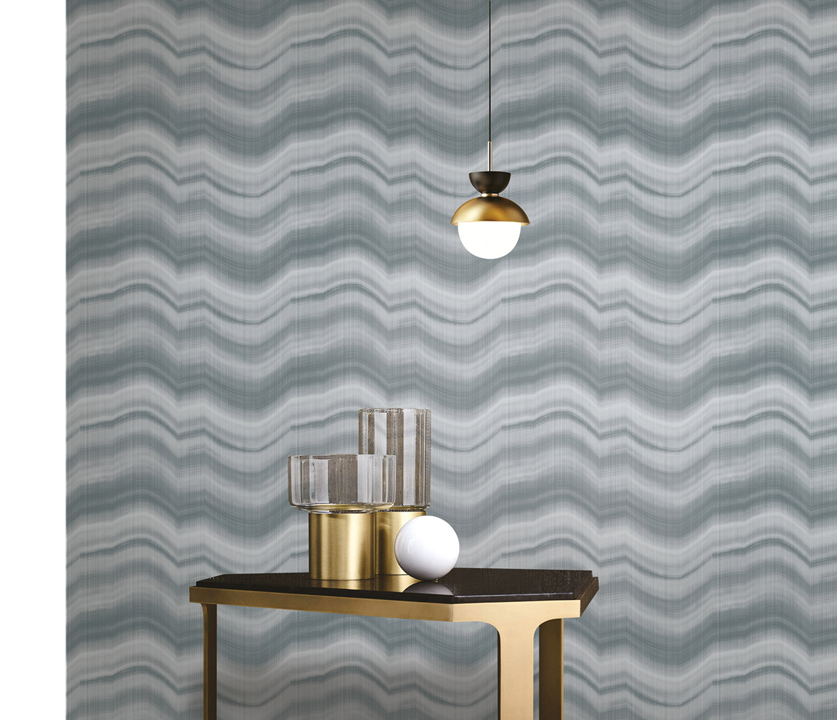 Papier peint Faux Uni Marbré gris acier irisé - Attitude de Lutèce | Réf. LTC-DWP0367-04