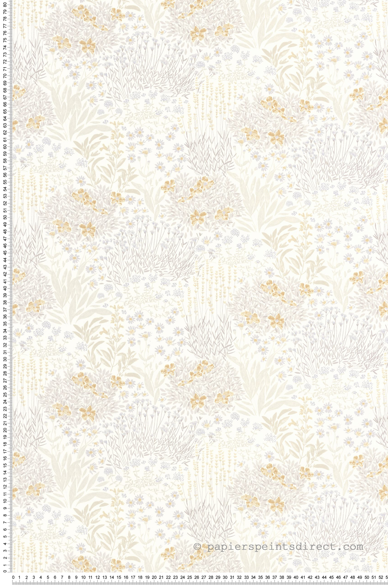 Papier peint Dessin Fleur Feuille gris beige - Once Upon A Time de Casadéco | Réf. OUAT88309102