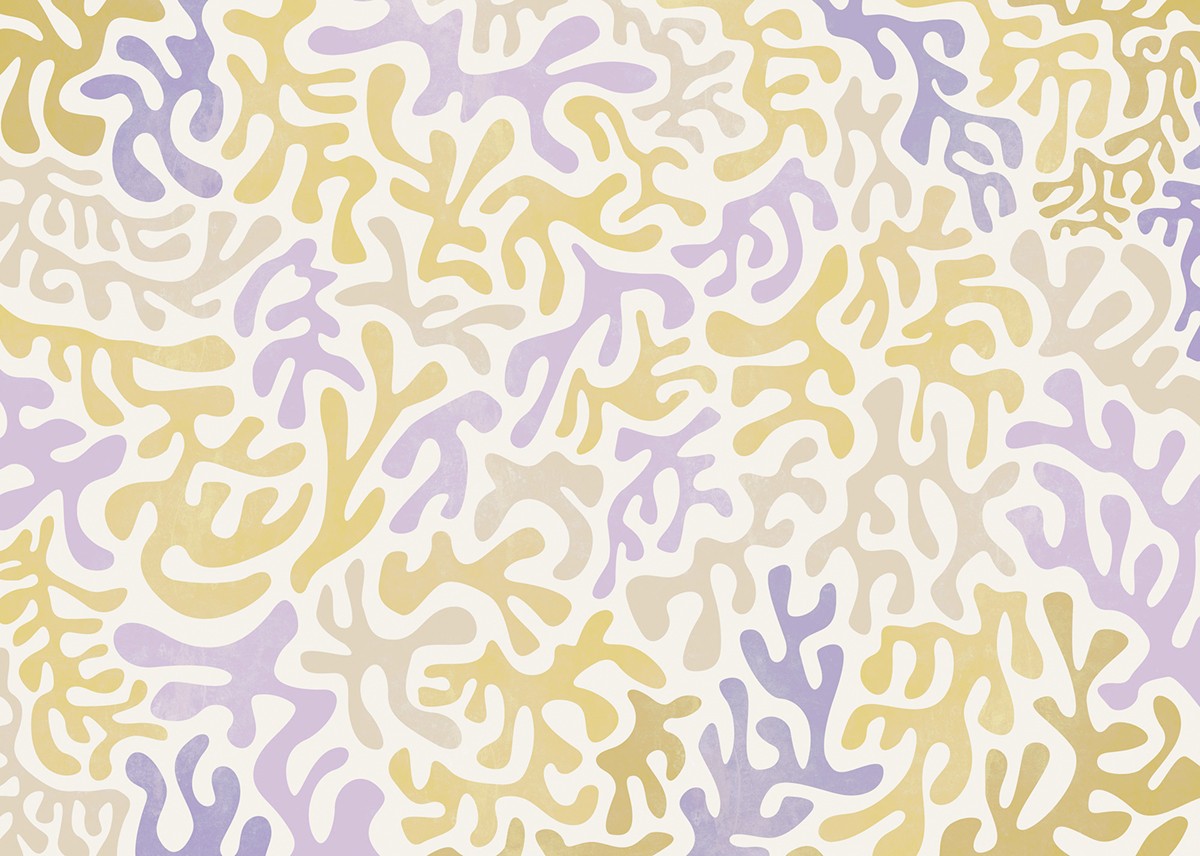 Papier peint panoramique Coraux Sage Flip - Papier peint Komar Flair