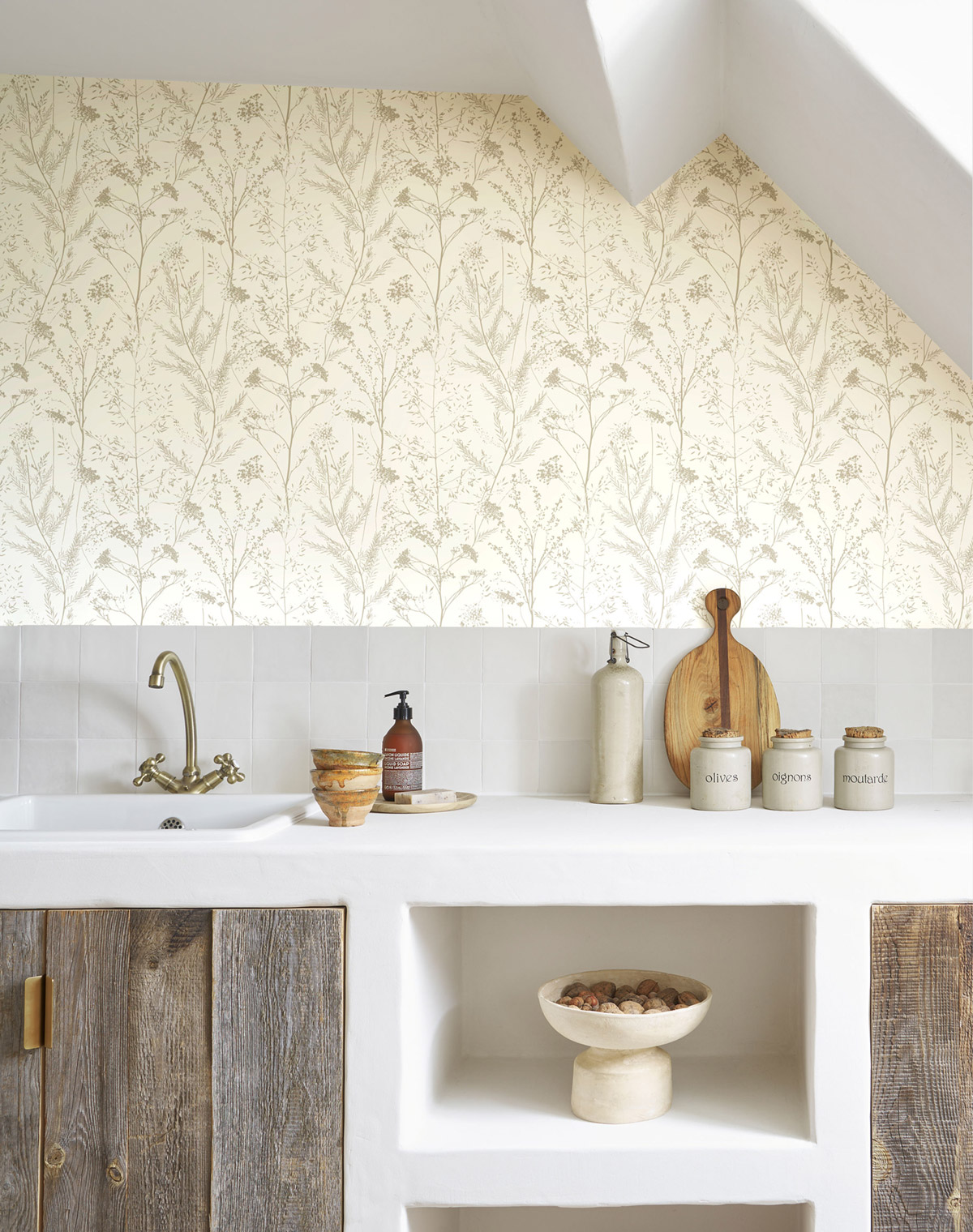 Papier peint Floral Prairie ficelle - Sentier des Dunes de Casadéco | Réf. SENT200951126