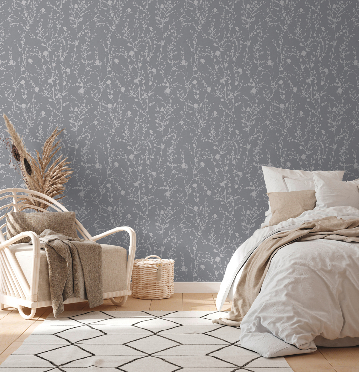 Papier peint Branchage Moderne gris fer argenté - Casual Living d'A.S. Création AMB2| Réf. AS-395463