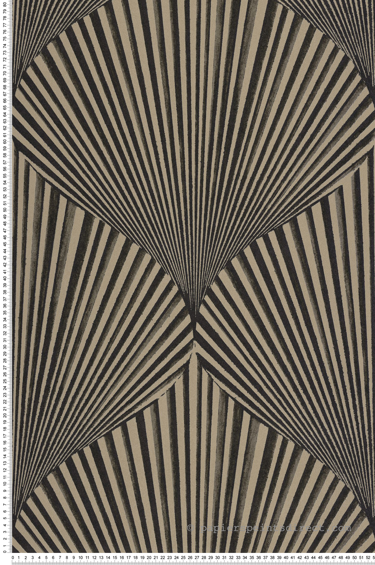 Papier peint Feuille Coquillage Semiramis noir doré - Babylone de Casadéco | Réf. BBLN89769365