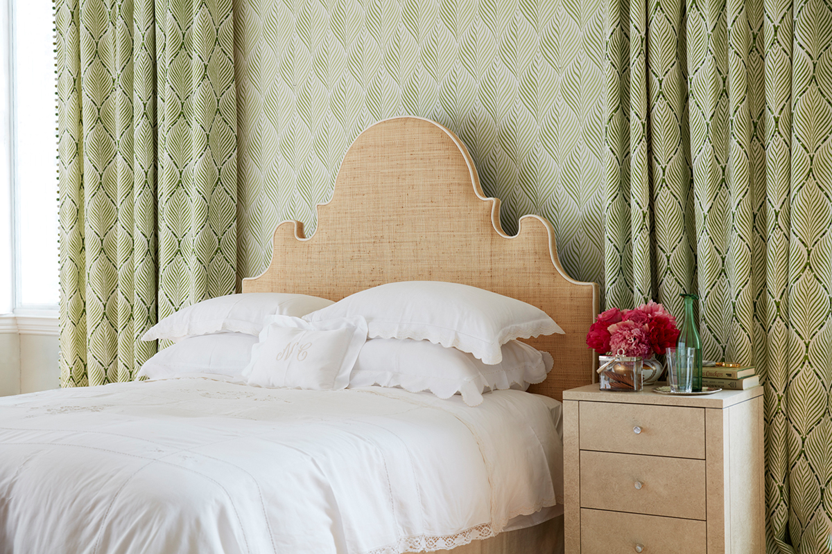 Papier peint Feuille Vintage Bonnelles vert - Les Indiennes de Nina Campbell | Réf. OSB-NCW4352-05