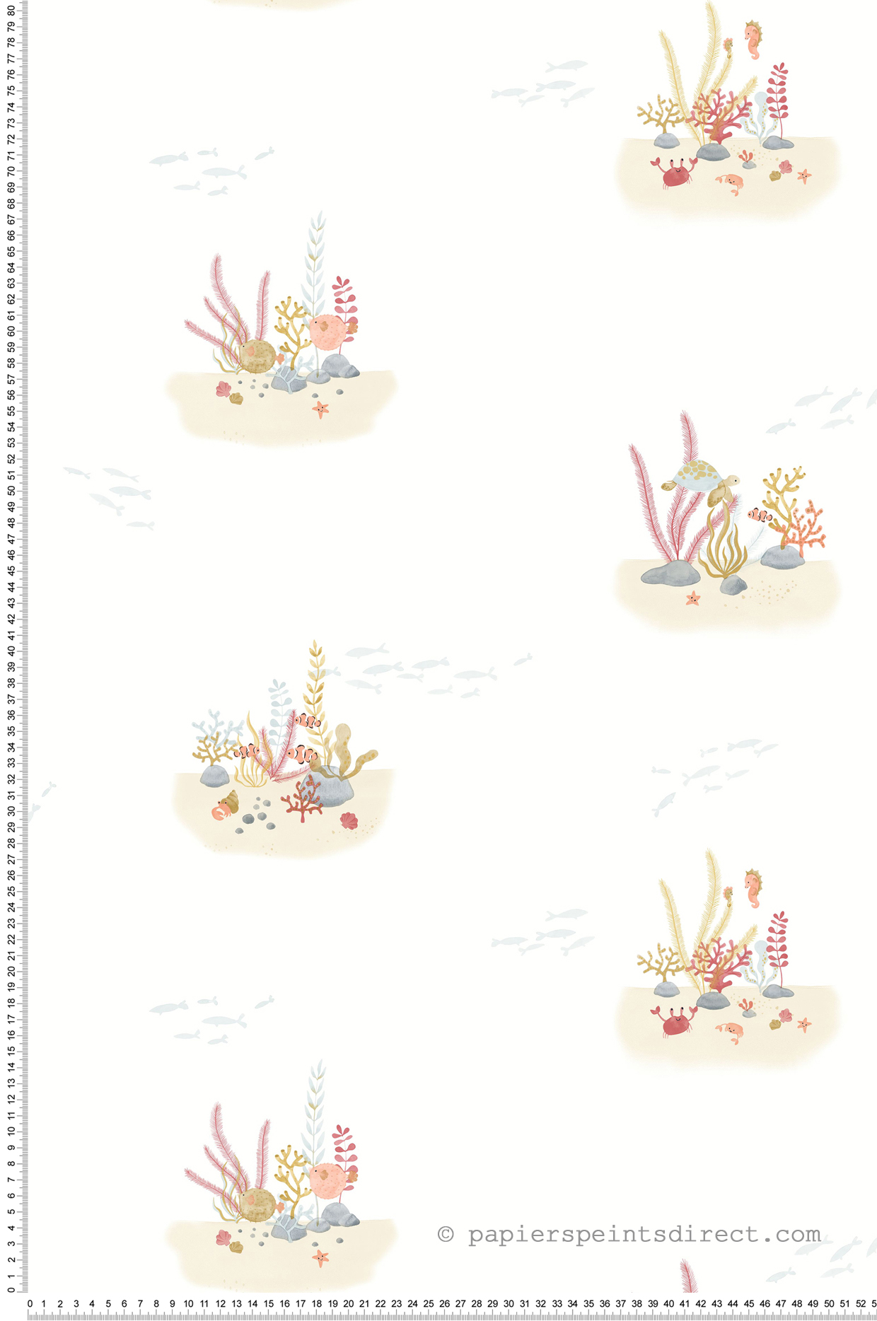 Papier peint Fond Marin Coral Reef rose corail - Once Upon A Time 2 de Casadéco | Réf. OUTD200828228