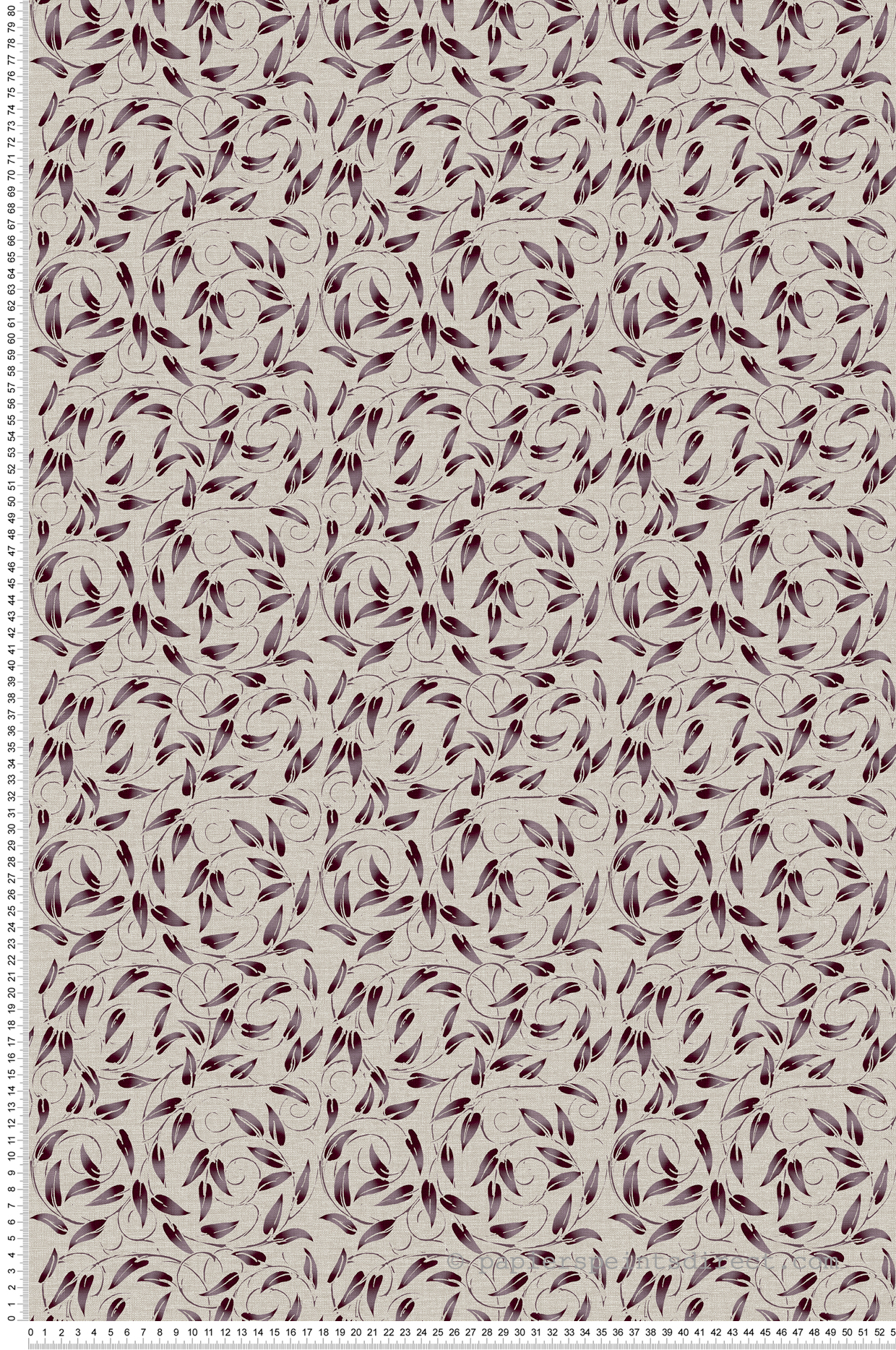 Papier peint Guirlande Feuille Liberty bordeaux prune - The Wall Llewelyn-Bowen de Lutèce | Réf. LTC-LB25162