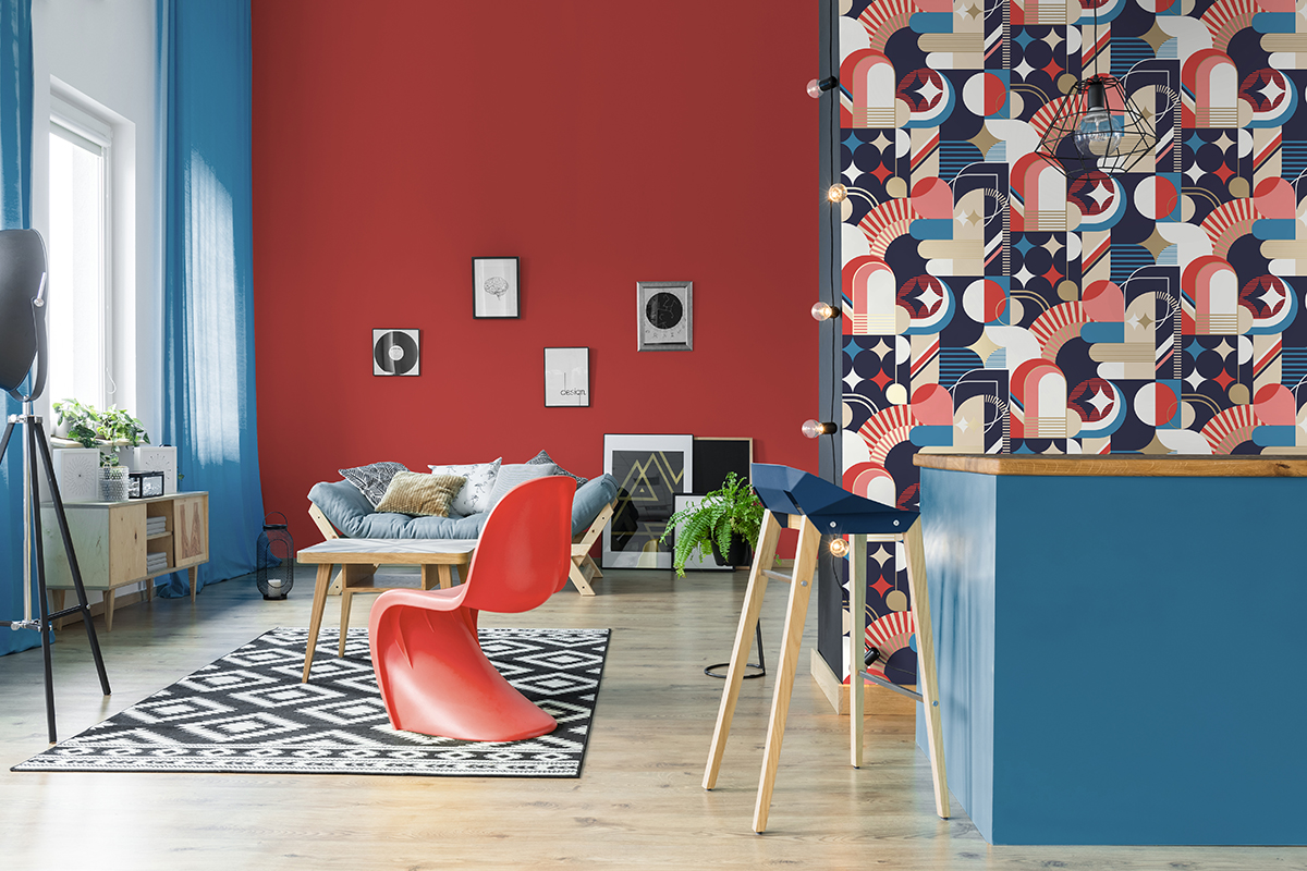 Papier peint Uni Lisse rouge vif - Pop d'Ugépa | Réf. UGP-M56210