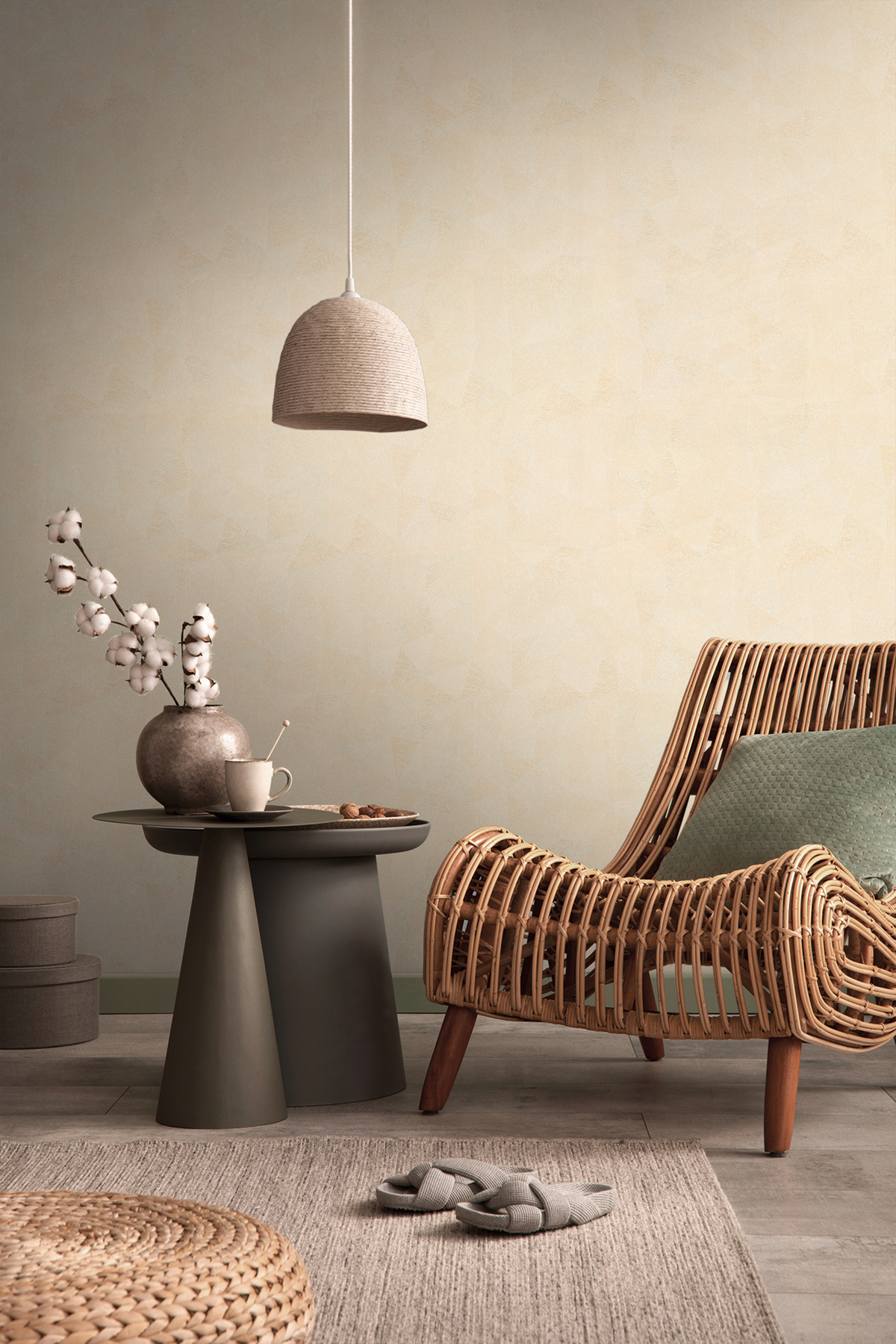 Papier peint Triangle Texture Bali beige - Metropolitan Stories 3 d'A.S. Création AMB2 |  Réf. AS-391293