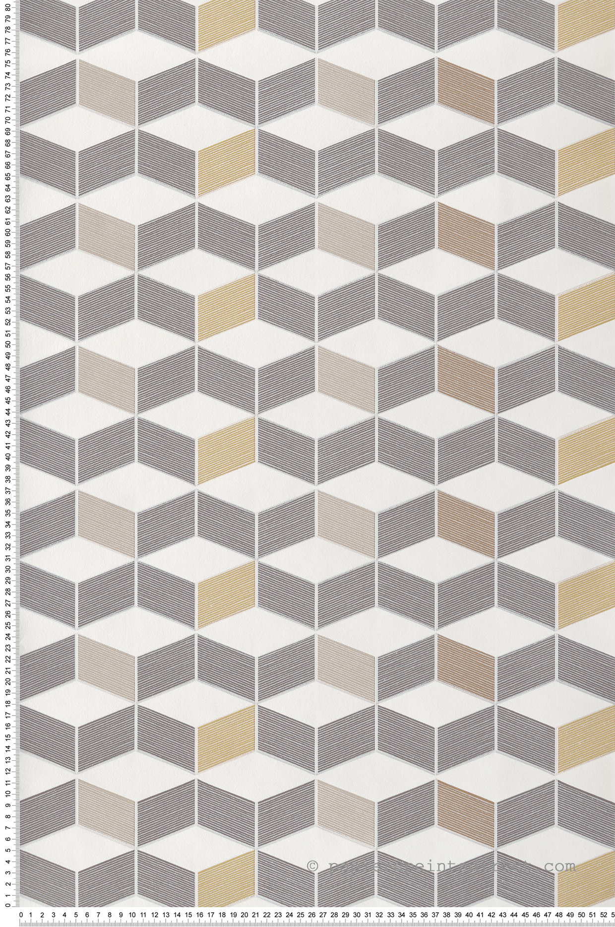 Papier peint 3D Cube Paillette taupe jaune - Les Essentiels de Lutèce | Réf. LTC-11210907
