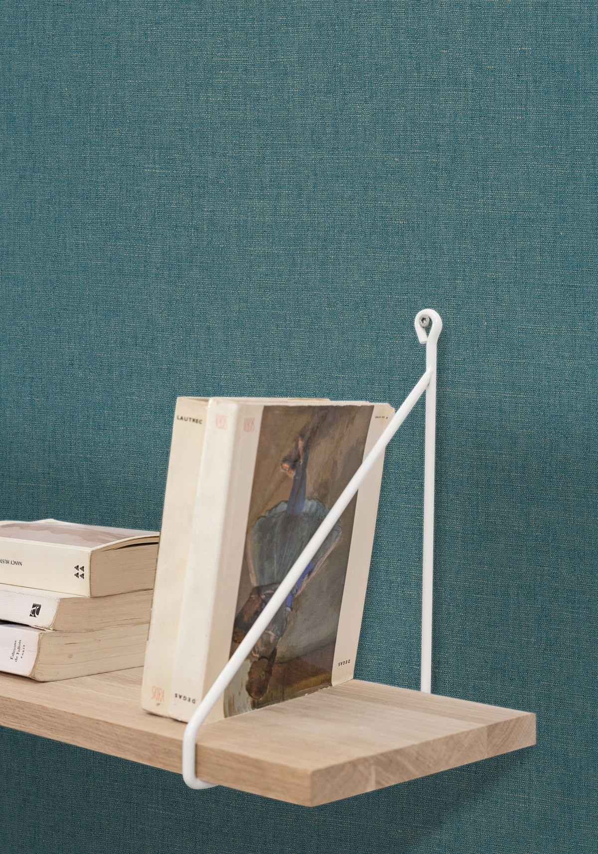 Papier peint Uni Lin bleu canard doré - Elégance de Casélio | Réf. ELC103236120