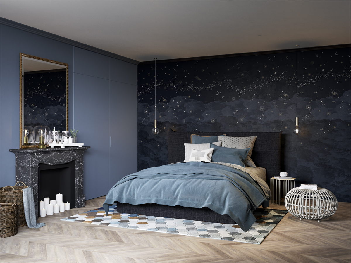 Papier peint panoramique Cosmos Nuit - 1/2/3 - Isidore Leroy AMB