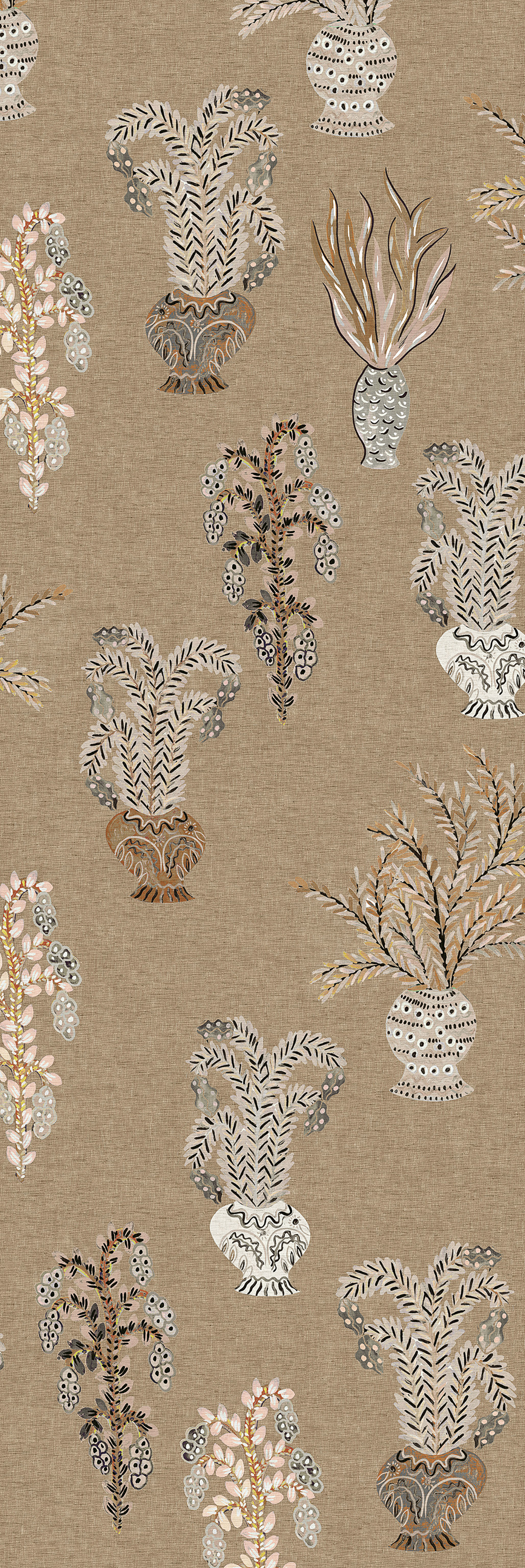 Papier peint panoramique Plante en Bouquet beige - A H260 - Joy de Masureel | Réf. MAS-DGJOY1011-260