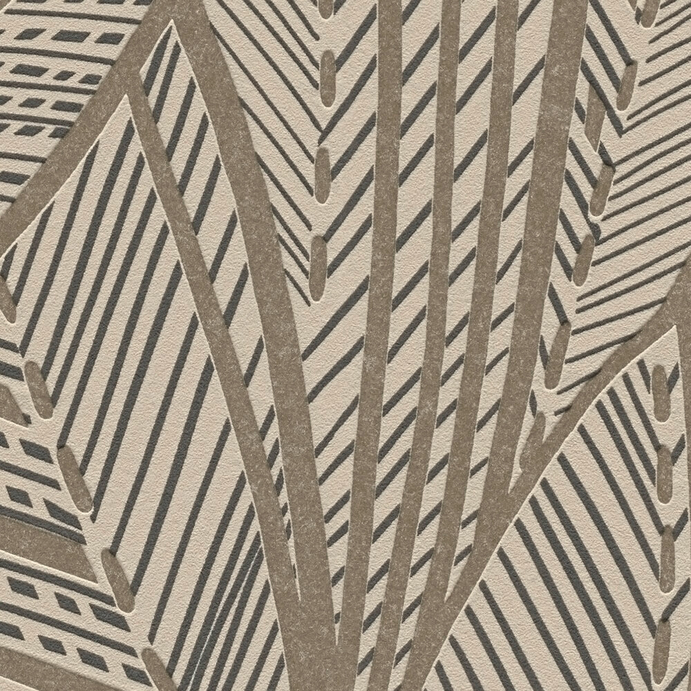 Papier peint Feuille Art Déco ficelle doré - French Affair d'A.S. Création ZOOM | Réf. AS-399332