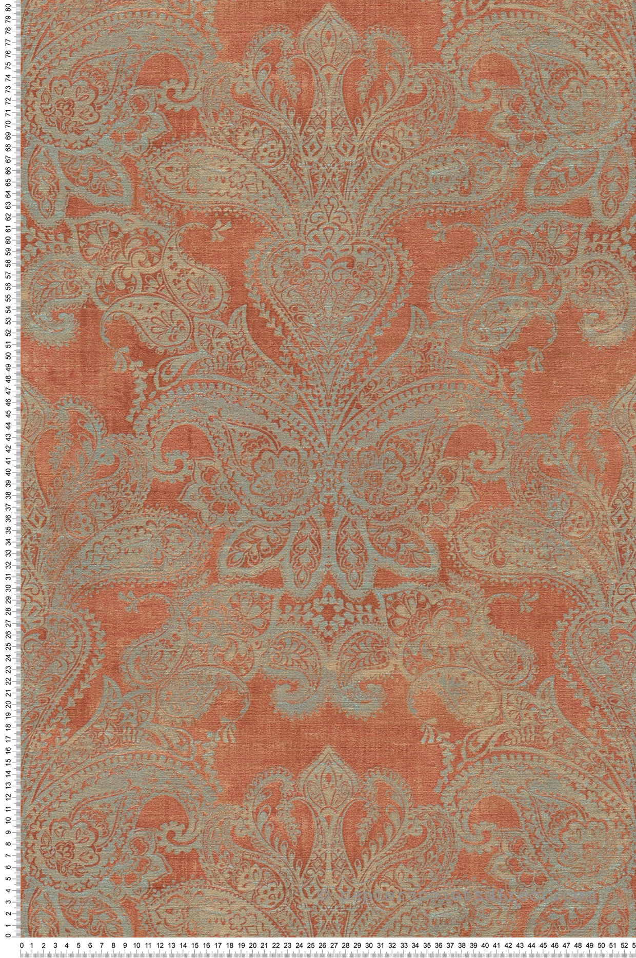Papier peint Arabesque Glamour Maha terracotta - Metropolitan Stories 3 d'A.S. Création | Réf. AS-391192