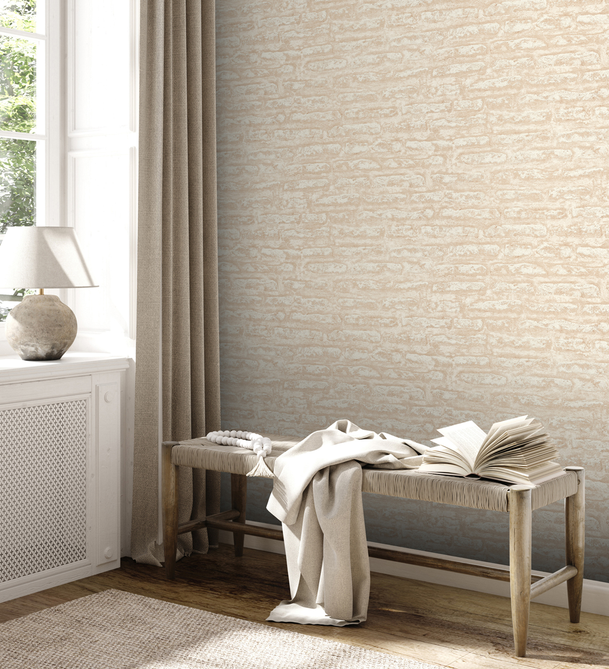 Papier peint Pierre Stone beige - Attractive 2 d'A.S. Création AMB3 | Réf. AS-390272