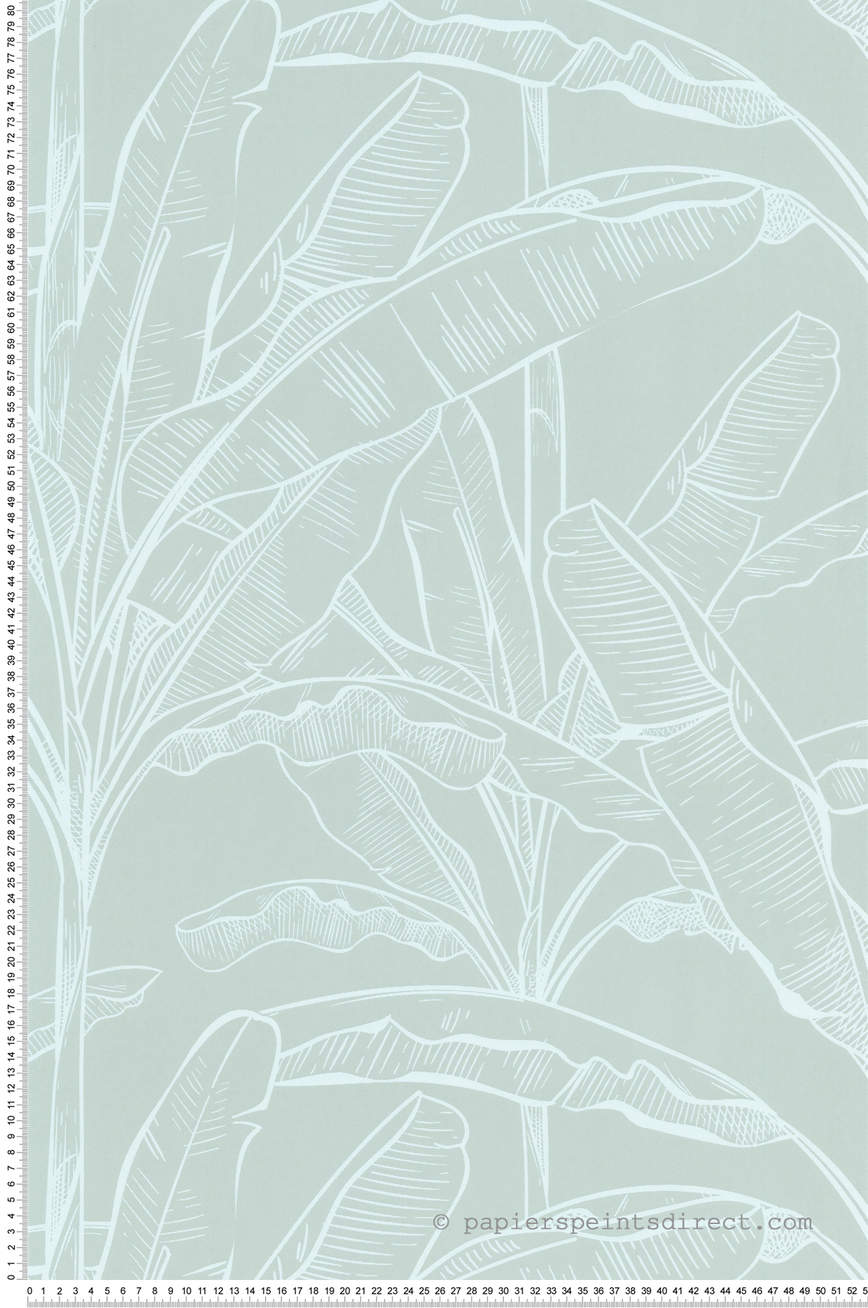 Papier peint Feuille Bananier bleu perle nacré - Les Essentiels de Lutèce | Réf. LTC-11250804