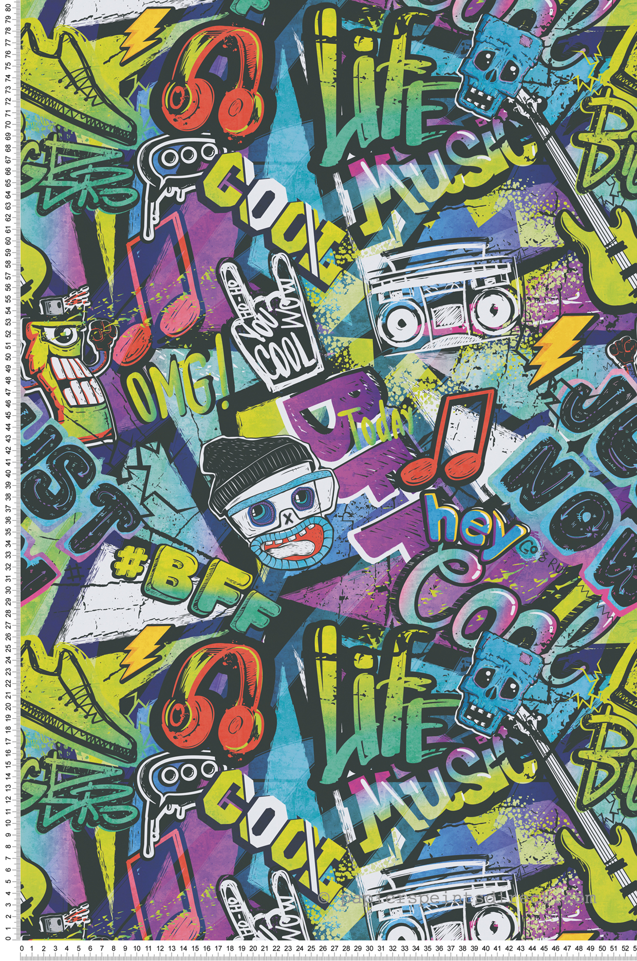 Papier peint Graffiti Street Art multicolore - Lilly & Luis d'A.S. Création | Réf. AS-771421