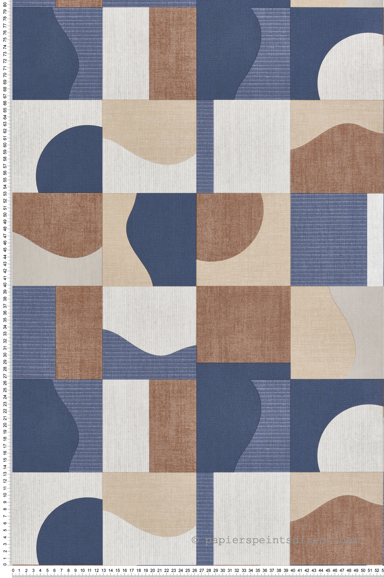 Papier peint Cube Design bleu marron - Seven de Montecolino | Réf. MC-30126