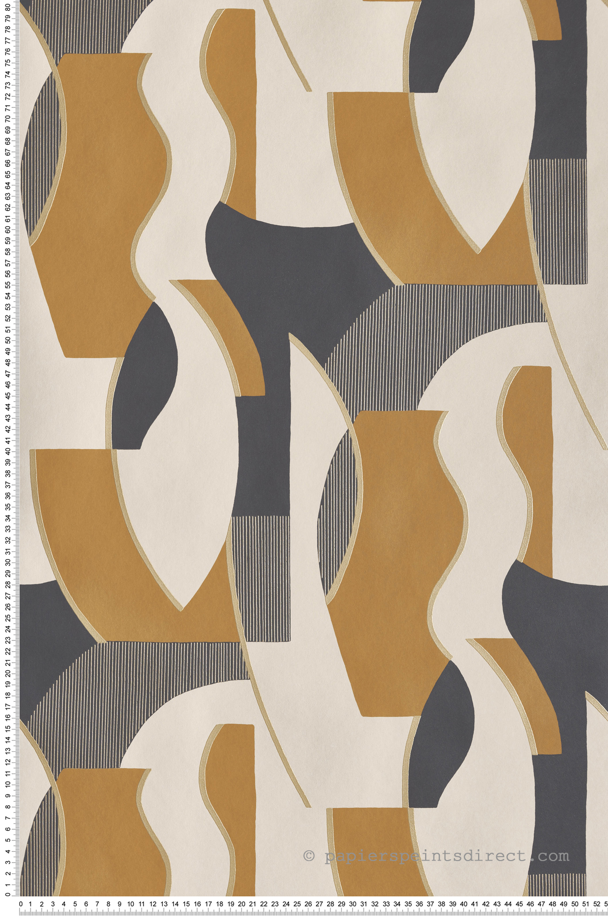 Papier peint Vagues Concept noir doré - Milano Sixties de Casadéco | Réf. MISI89339404